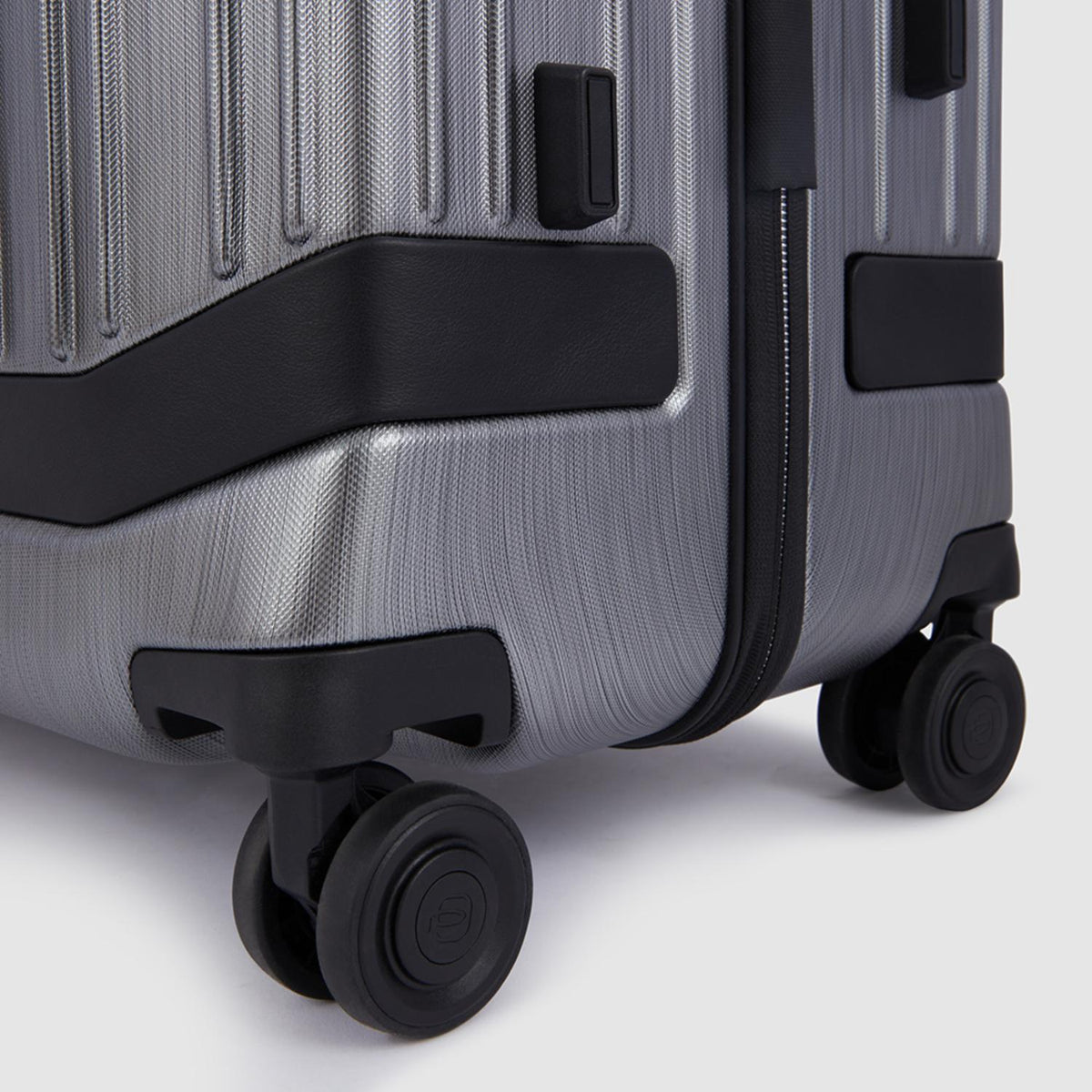 Piquadro Pqlp-Big Size Spinner With Leather Trims Grey-Black
