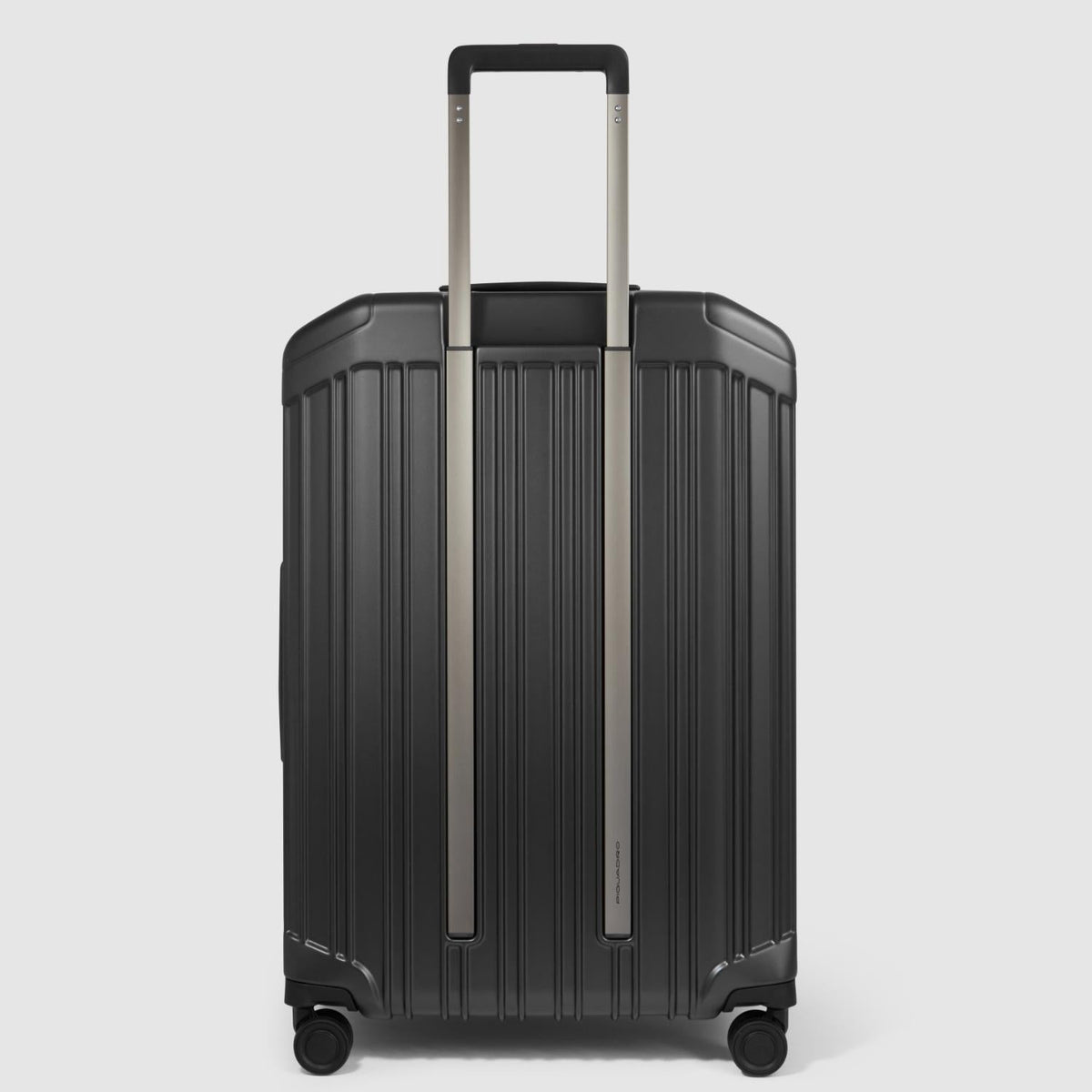 Piquadro Pq-Light Large Size Expandable Trolley With 4 Wheels In Polycarbonate Matt Black