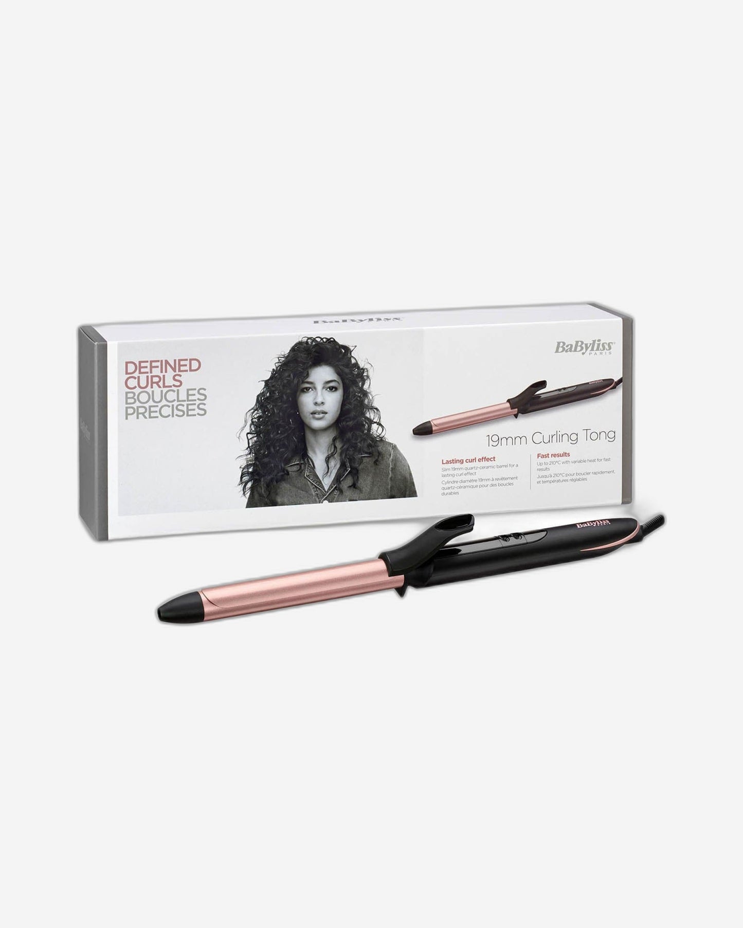 BaByliss Rose Quartz 19mm Barrel Curling Iron C450SDE
