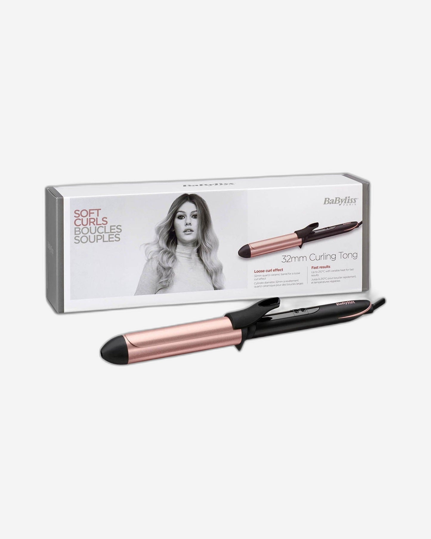 Babyliss Rose Quartz Curling Iron 32mm Barrel C452SDE