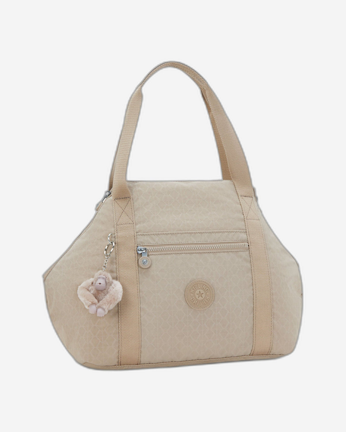 Kipling Art Signature Beige Embossed Medium Tote 21091-96A