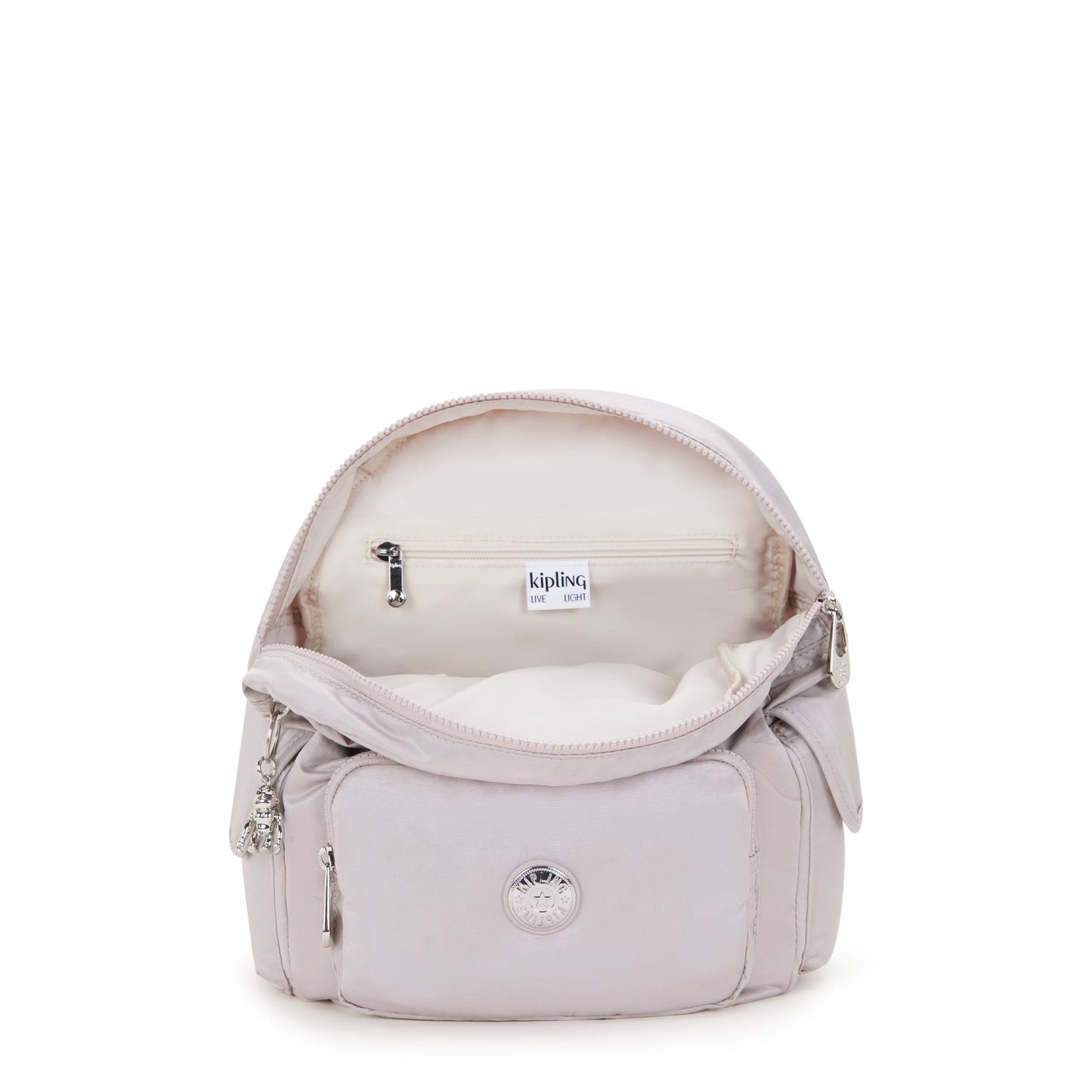 KIPLING-City Pack S-Small backpack-Gleam Silver-I2525-K6G