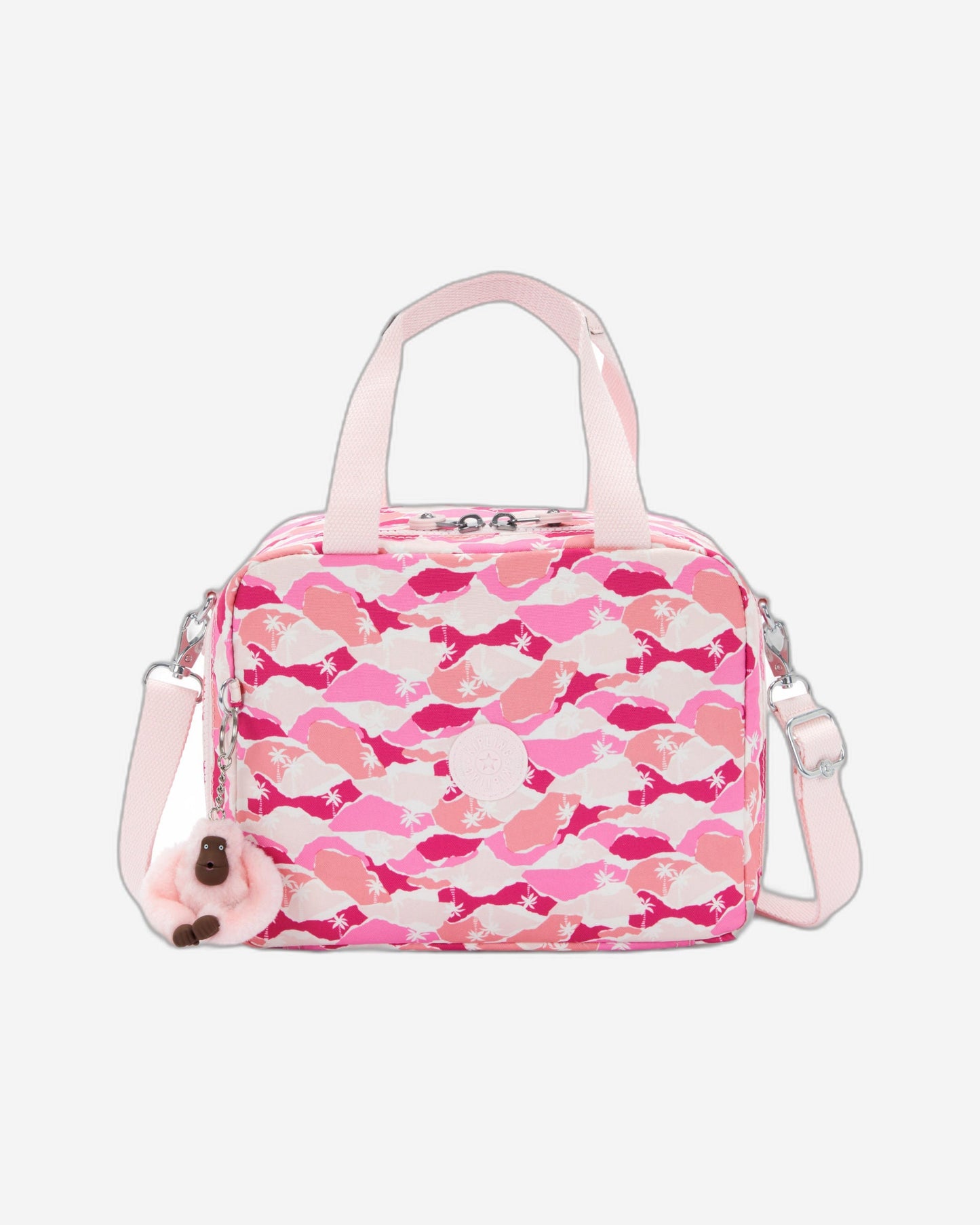 Kipling Miyo Pink Palm Large lunchbag with trolley sleeve I2989-1BV