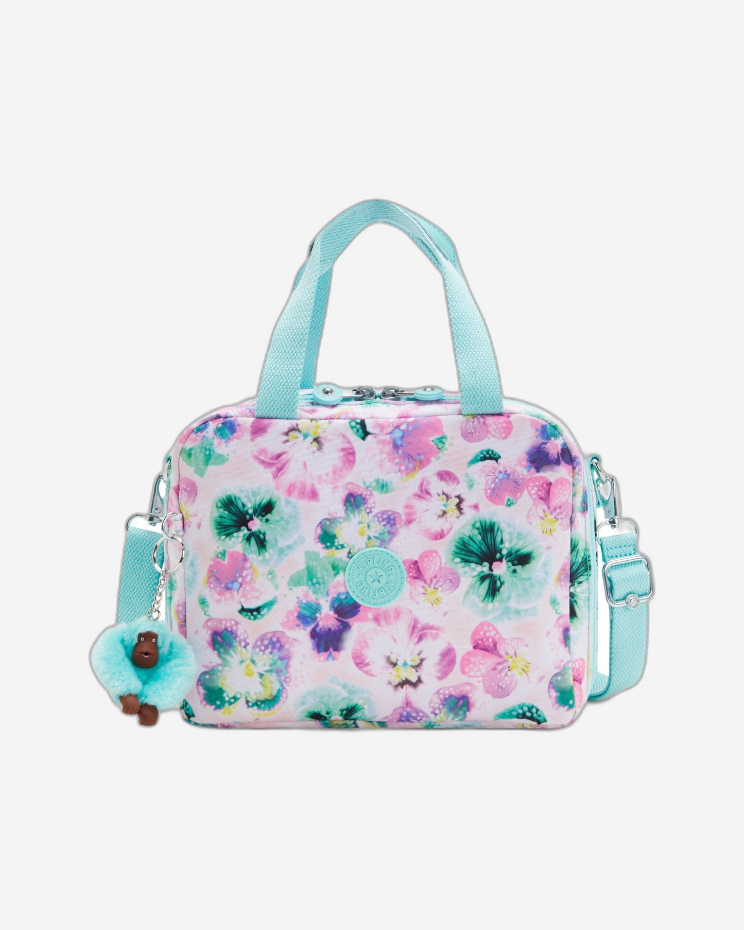 Kipling Miyo Aqua Blossom Large Lunch Bag with Trolley Sleeve C2I2989-7EC