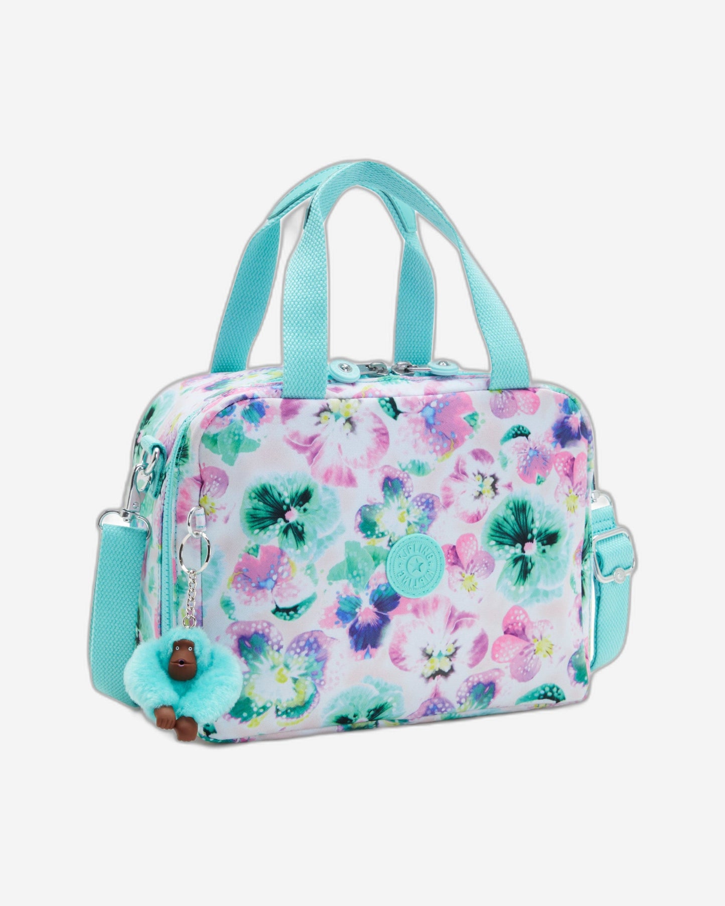 Kipling Miyo Aqua Blossom Large Lunch Bag with Trolley Sleeve C2I2989-7EC