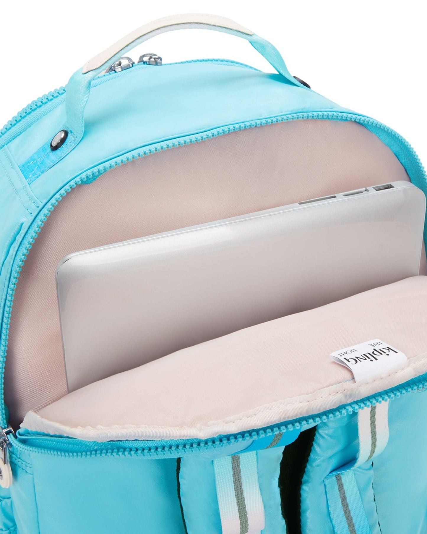 Kipling Seoul College Extra Sea Blue Met Large backpack with laptop compartment I3514-52D