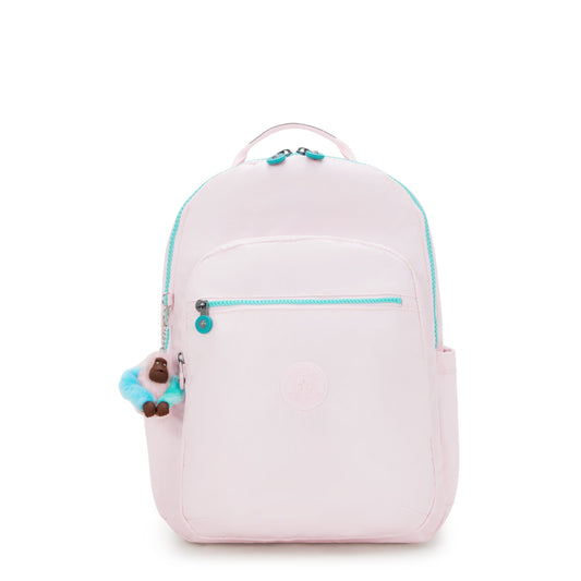 Kipling Seoul College Extra Sea Pink Met Large backpack with laptop compartment I3514-52J