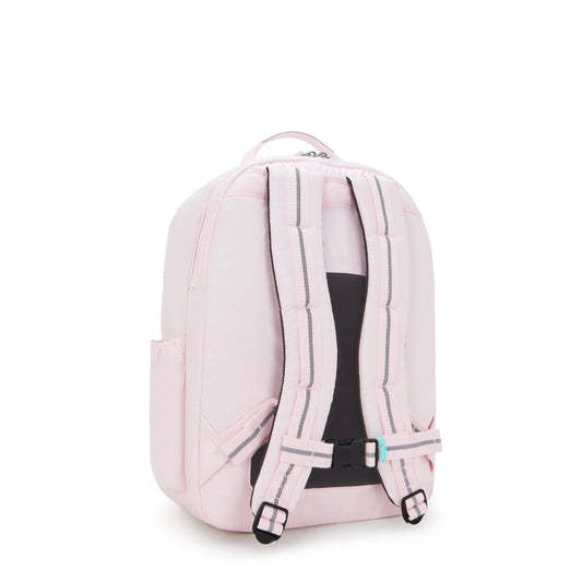 Kipling Seoul College Extra Sea Pink Met Large backpack with laptop compartment I3514-52J