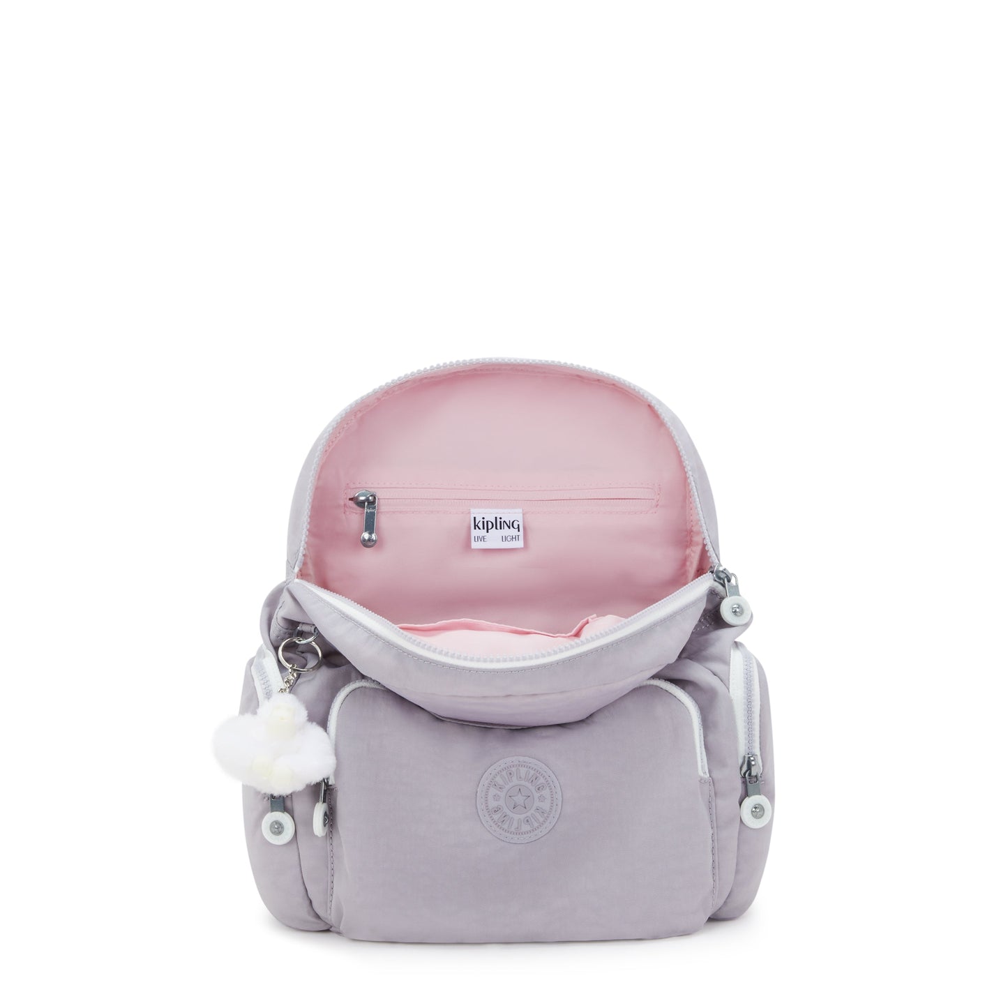KIPLING-City Zip S-Small Backpack with Adjustable Straps-Tender Grey-I3523-1FB