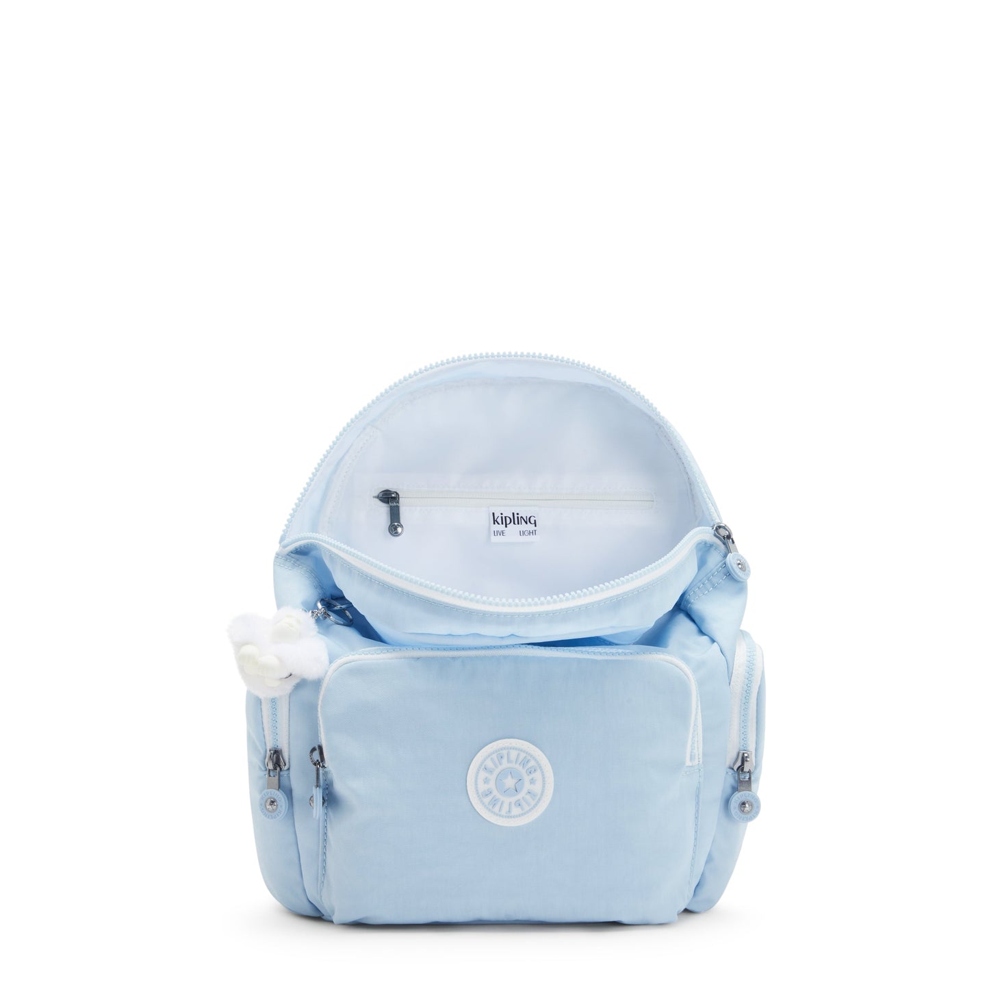 KIPLING-City Zip S-Small Backpack with Adjustable Straps-Frost Blue Bl-I3523-LZ8
