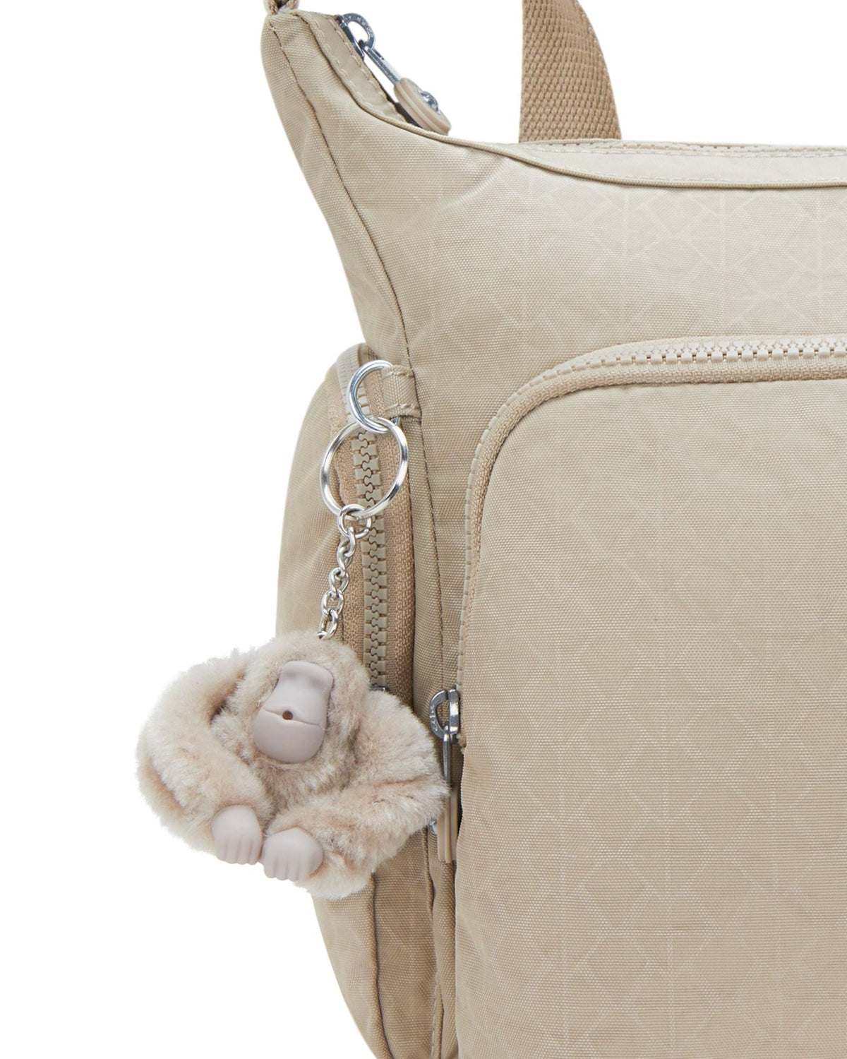 Kipling Gabb Signature Beige Embossed Large Crossbody Bag I3945-96A