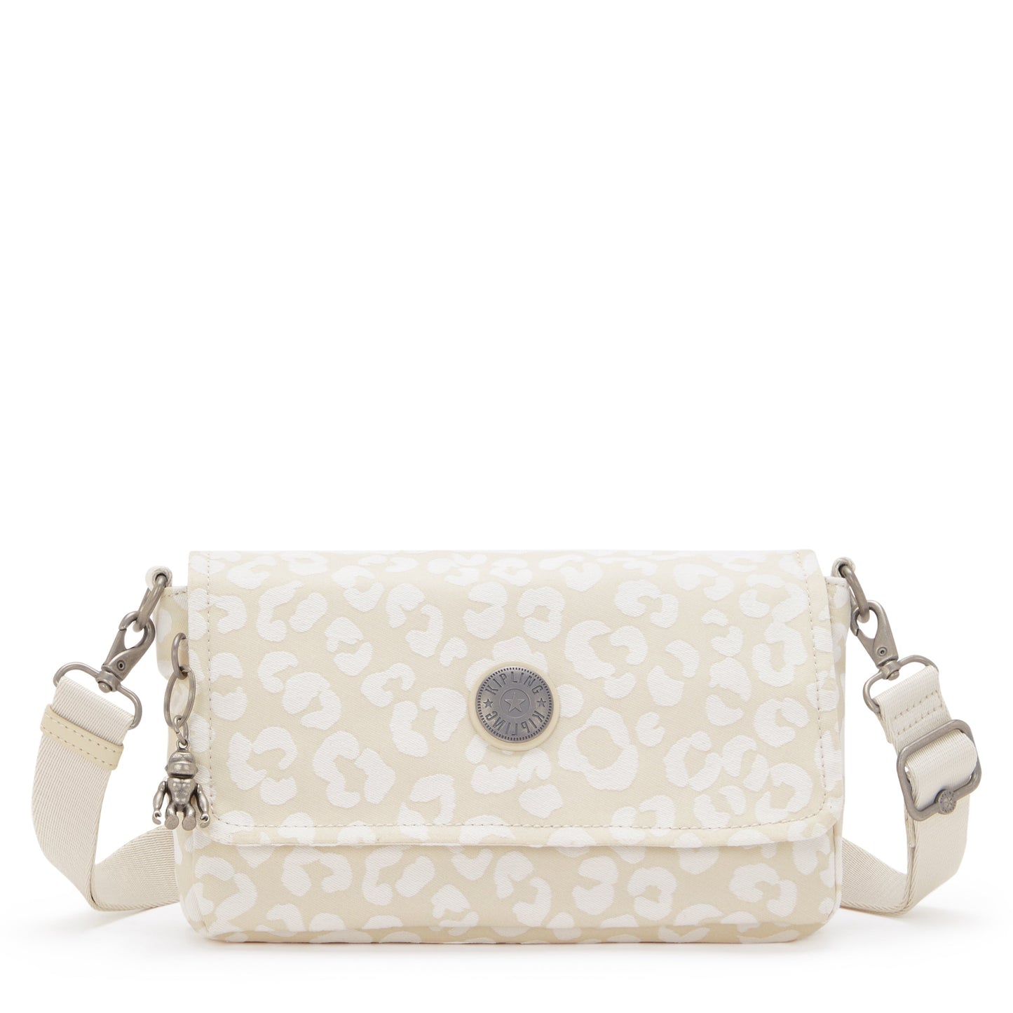 KIPLING-Aras-Small shoulderbag (with removable strap)-White Cheetah J-I4128-T8J