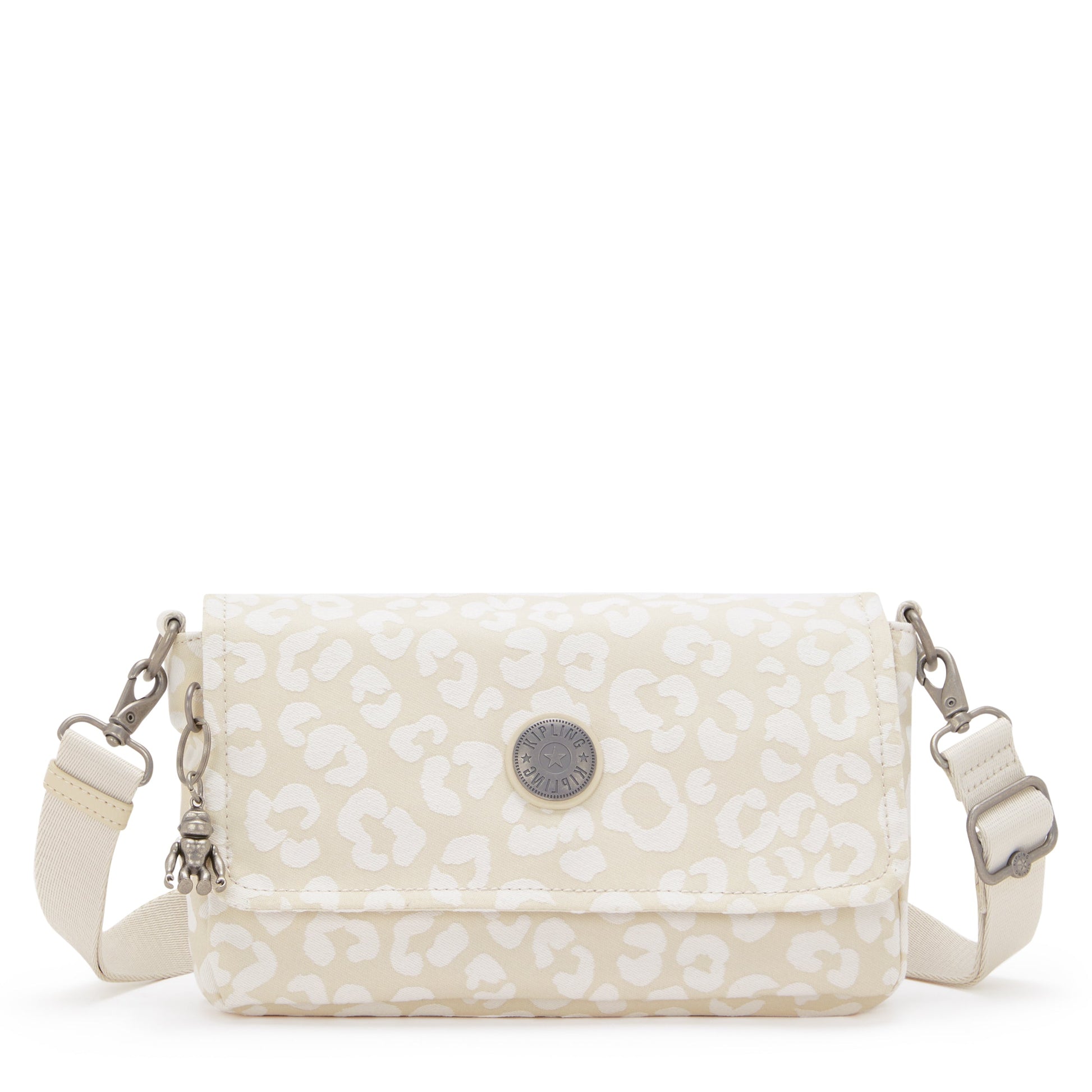 KIPLING-Aras-Small shoulderbag (with removable strap)-White Cheetah J-I4128-T8J