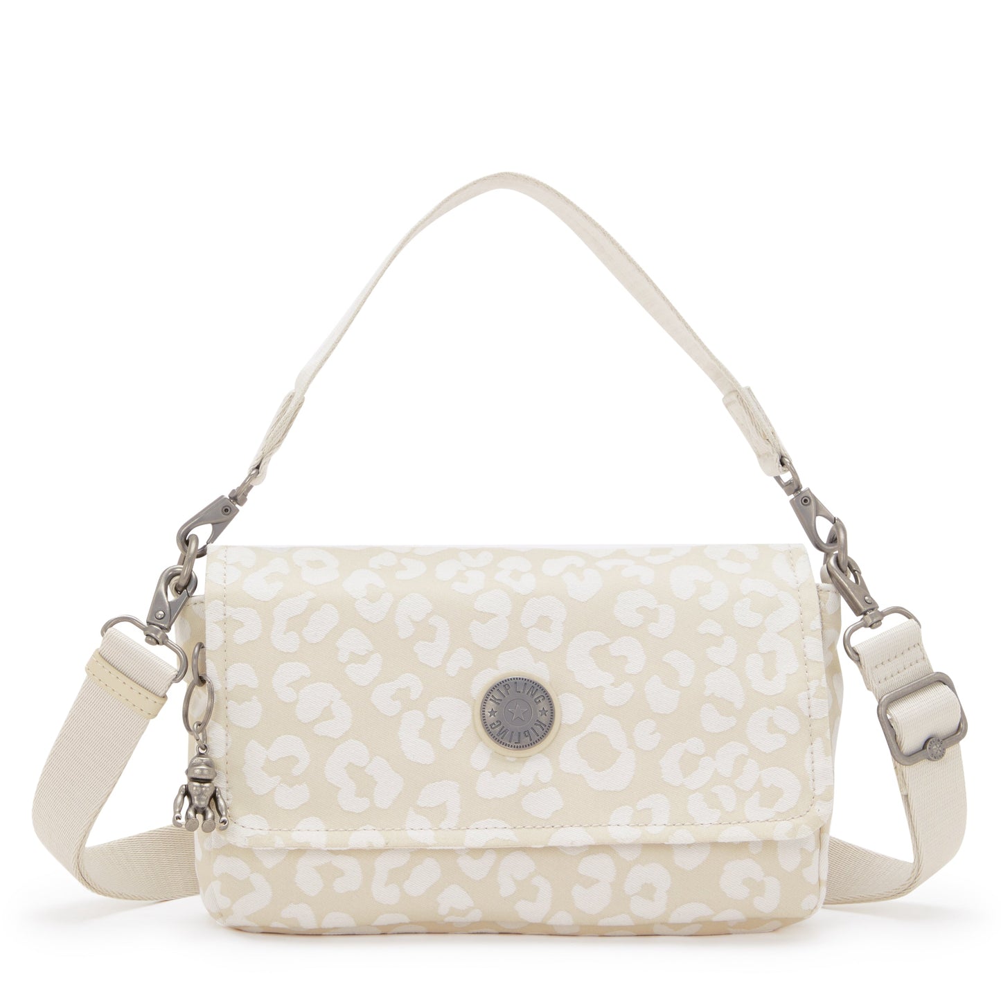 KIPLING-Aras-Small shoulderbag (with removable strap)-White Cheetah J-I4128-T8J