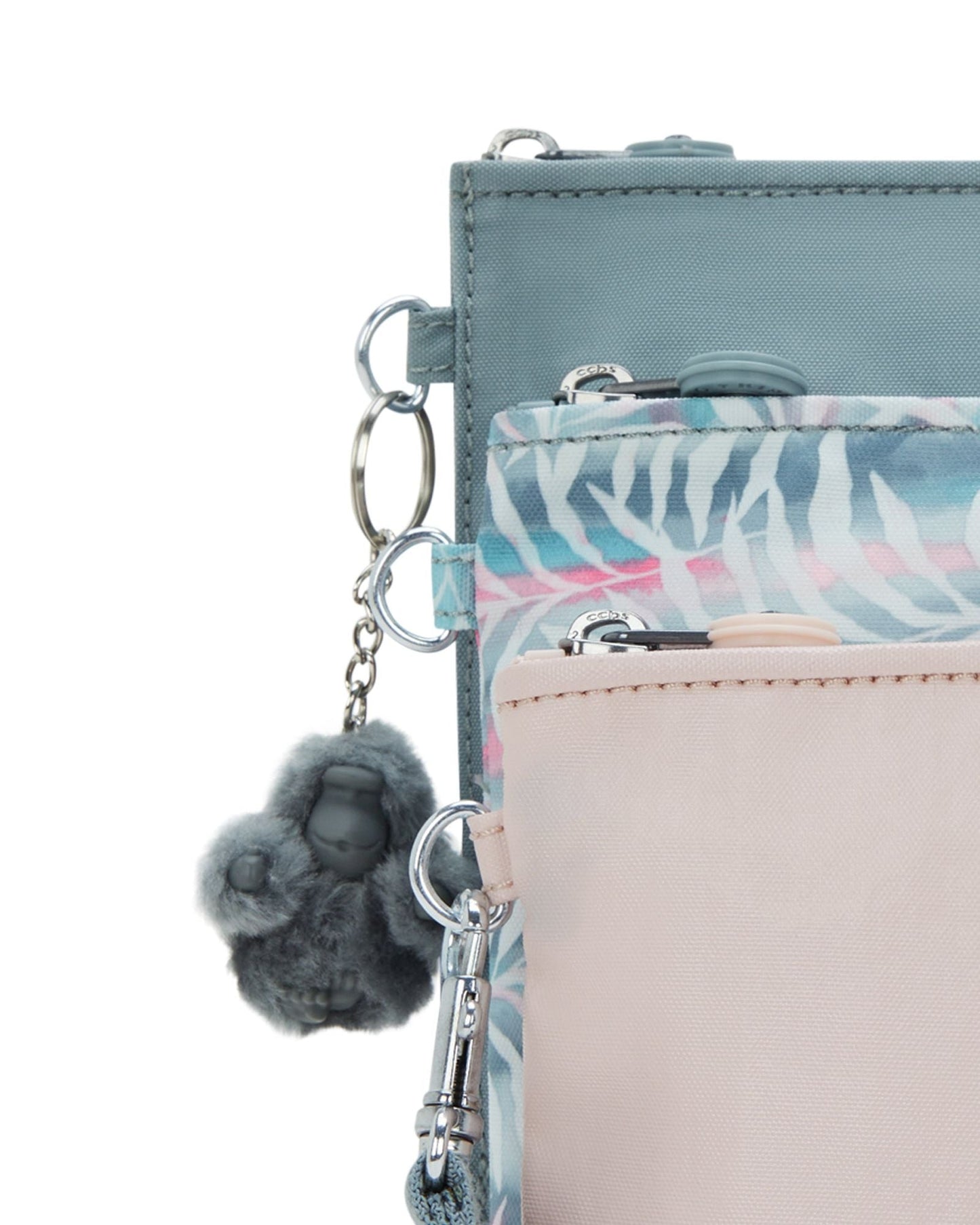 Kipling Iaka L Wristlet Relaxed Grey 3 Large Pouches I4219-3NL