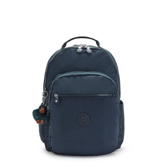 Kipling Seoul Lap True Blue Tonal Large Backpack C2I4275-4DX