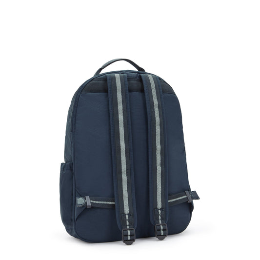 Kipling Seoul Lap True Blue Tonal Large Backpack C2I4275-4DX
