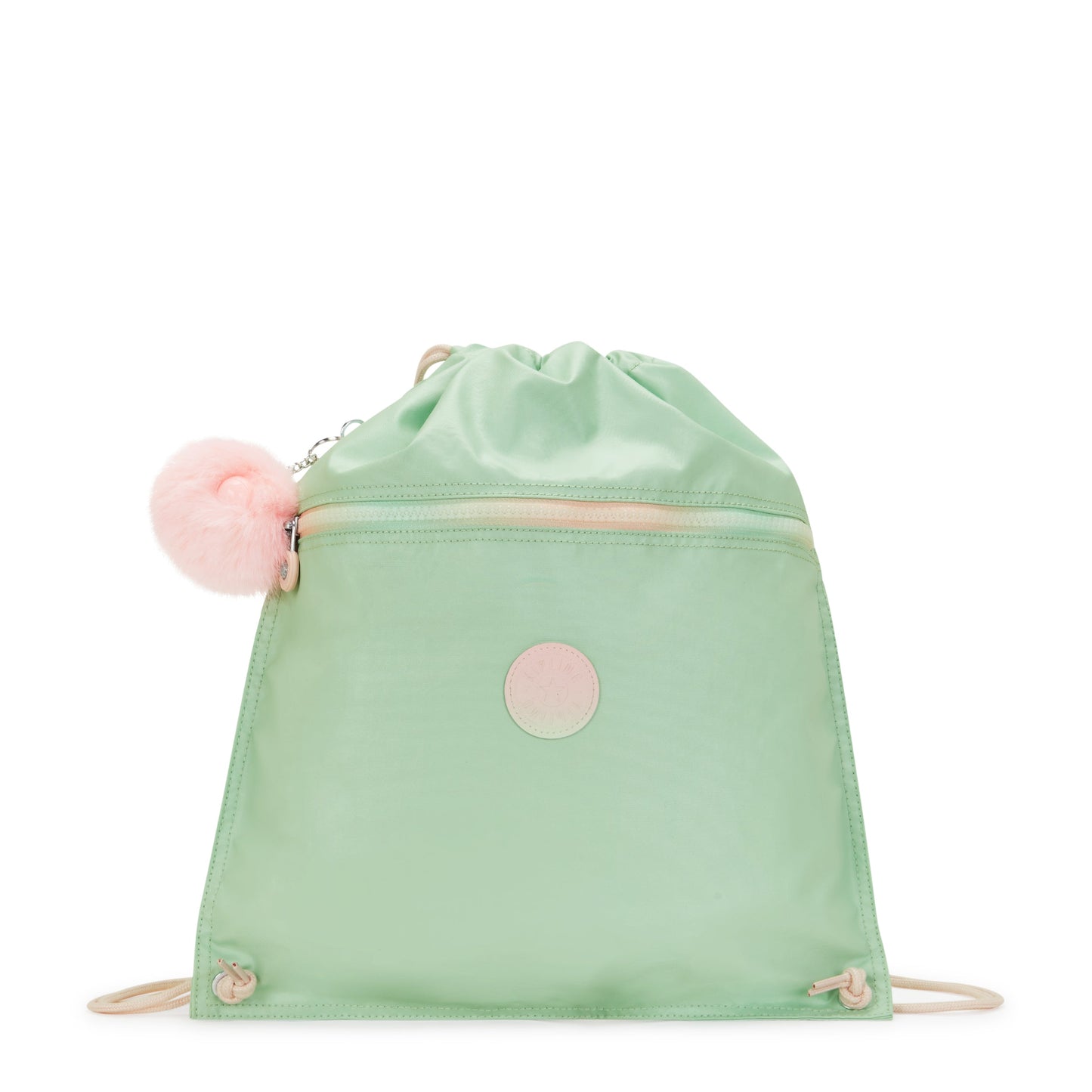 KIPLING-Supertaboo-Medium backpack (with drawstring)-Soft Green Met-I4786-5KY