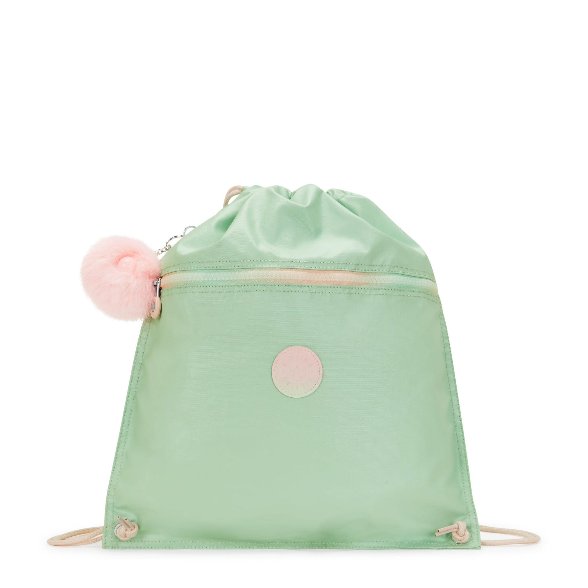 KIPLING-Supertaboo-Medium backpack (with drawstring)-Soft Green Met-I4786-5KY