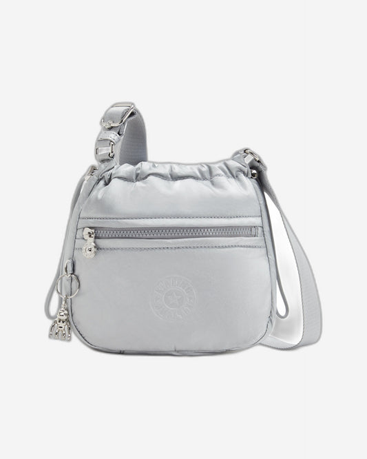 Kipling Jamir Small Drawstring Crossbody With Adjustable Strap Silver Glam I5578-K2E