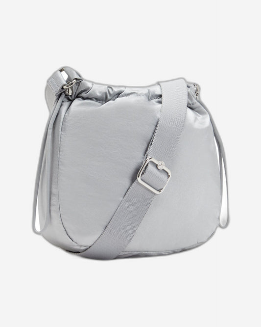 Kipling Jamir Small Drawstring Crossbody With Adjustable Strap Silver Glam I5578-K2E
