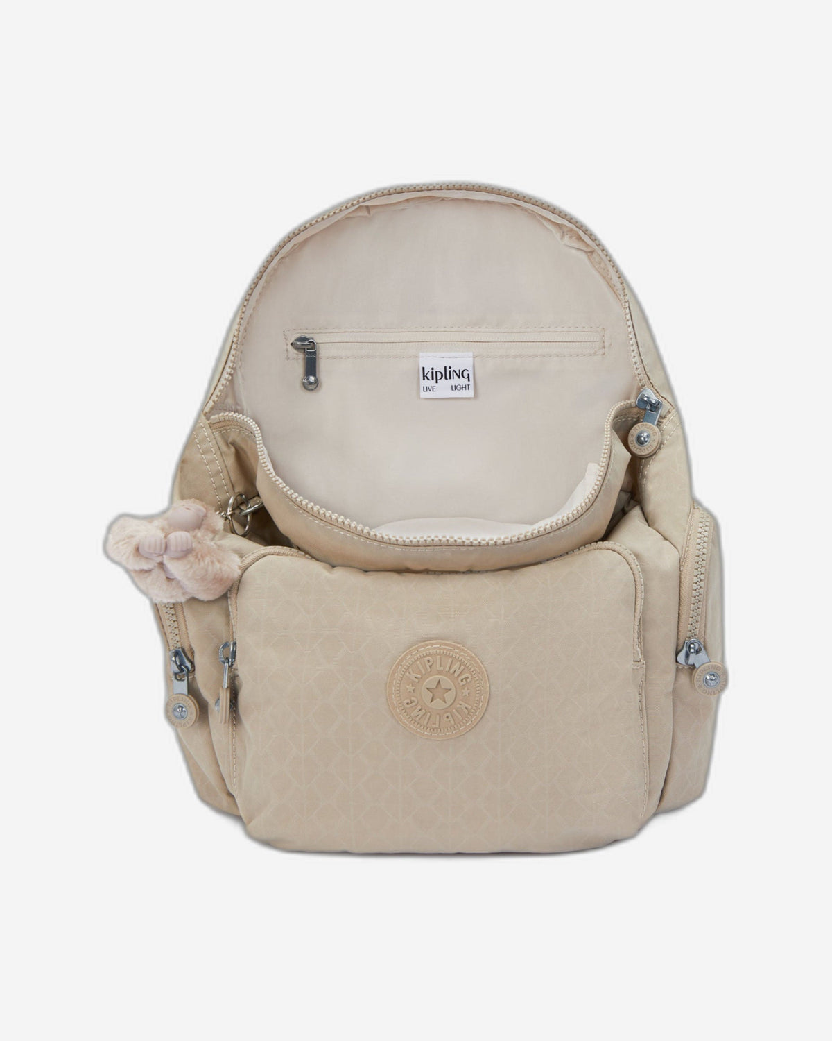 Kipling City Zip S Signature Beige Embossed Small Backpack I5634-96A