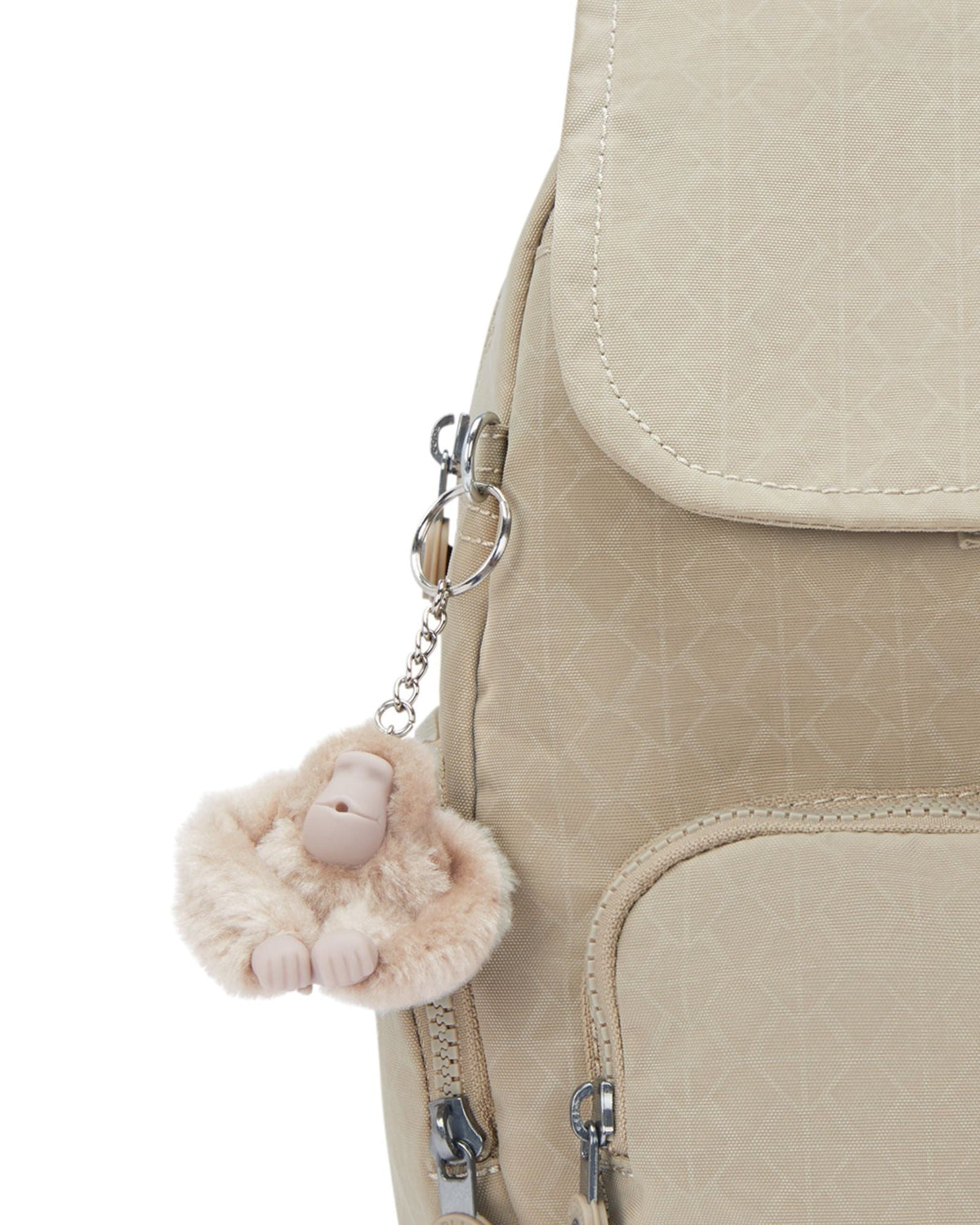 Kipling City Zip S Signature Beige Embossed Small Backpack I5634-96A
