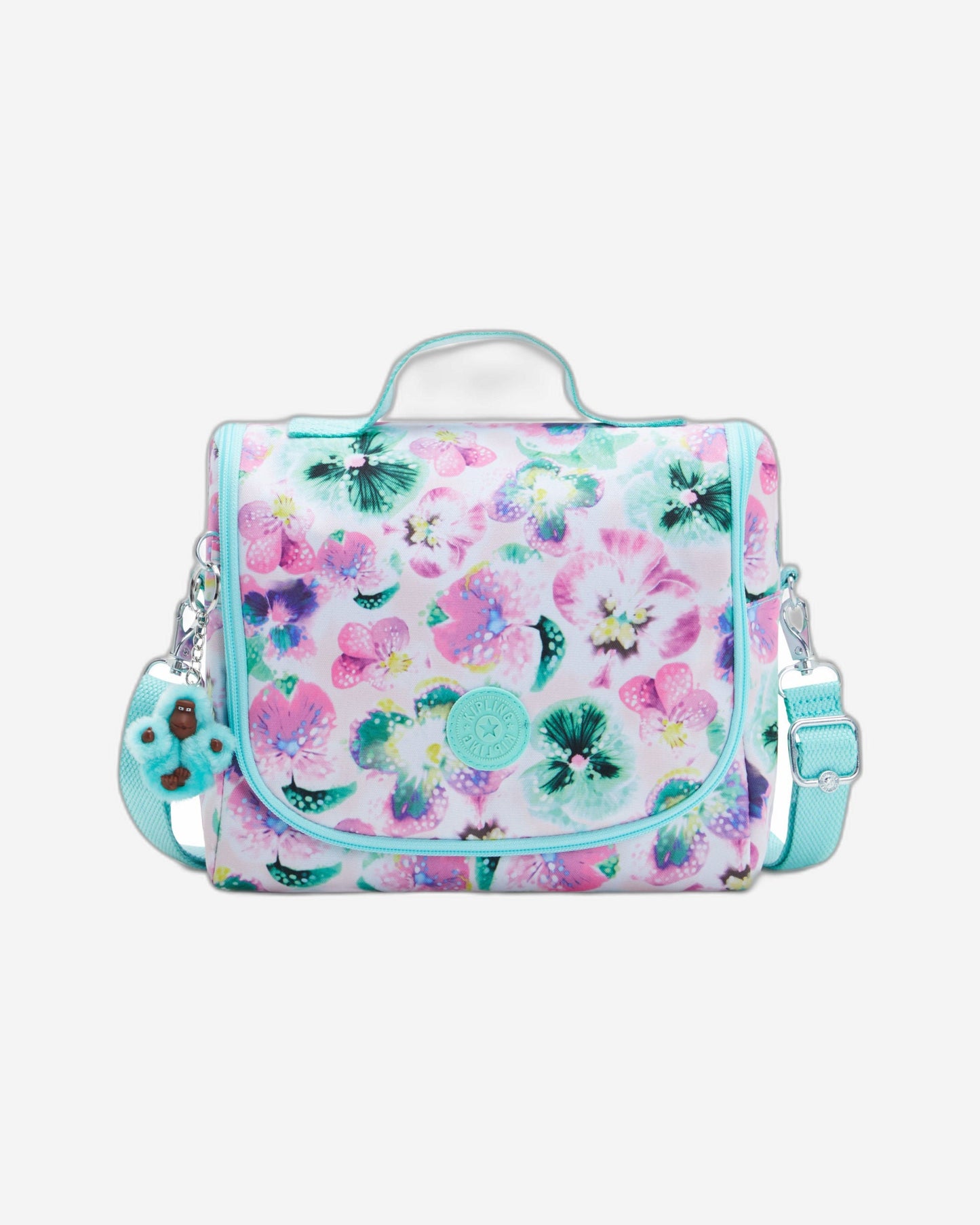 Kipling New Kichirou Aqua Blossom Large Lunch Bag with Trolley Sleeve C2I5749-7EC