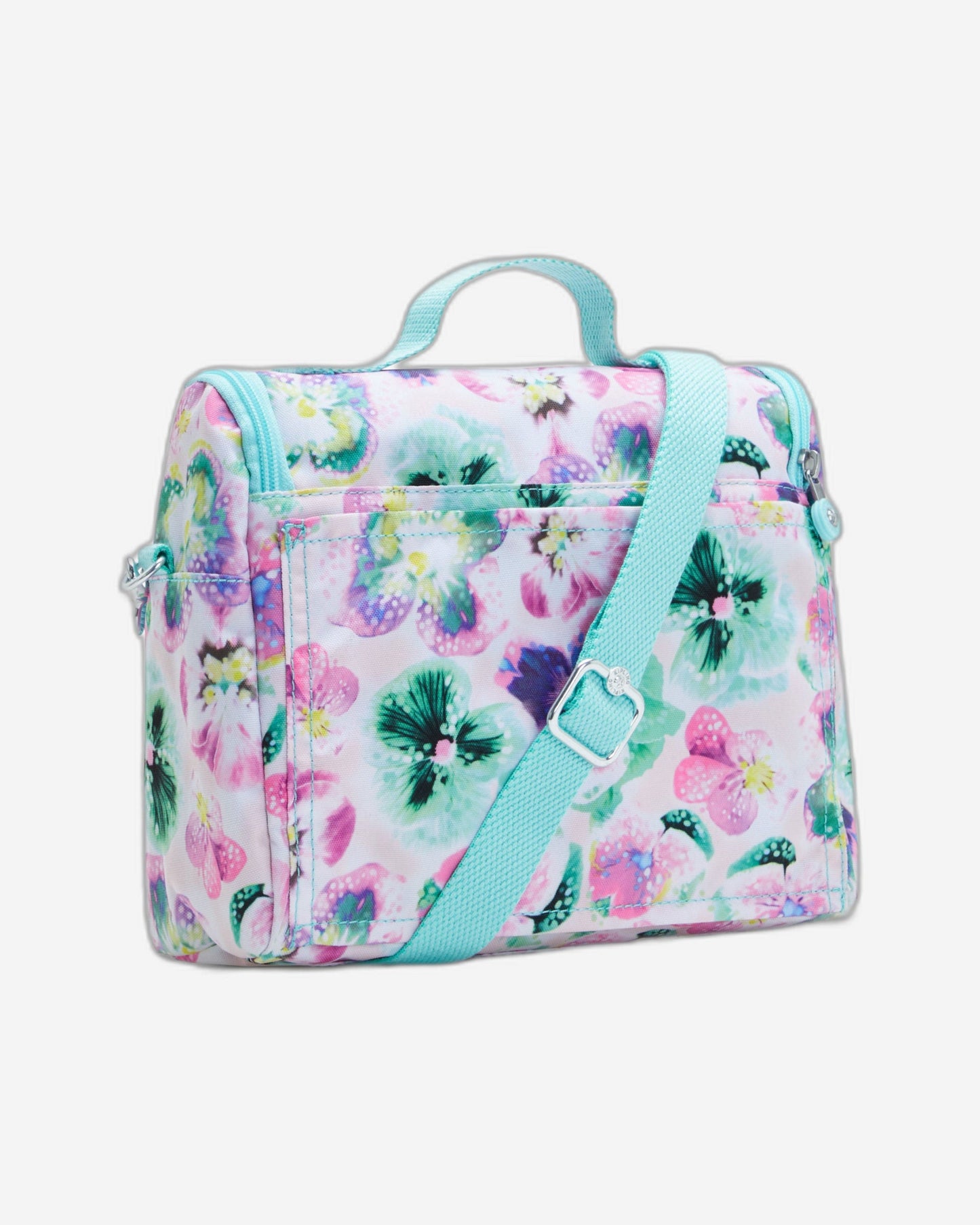 Kipling New Kichirou Aqua Blossom Large Lunch Bag with Trolley Sleeve C2I5749-7EC