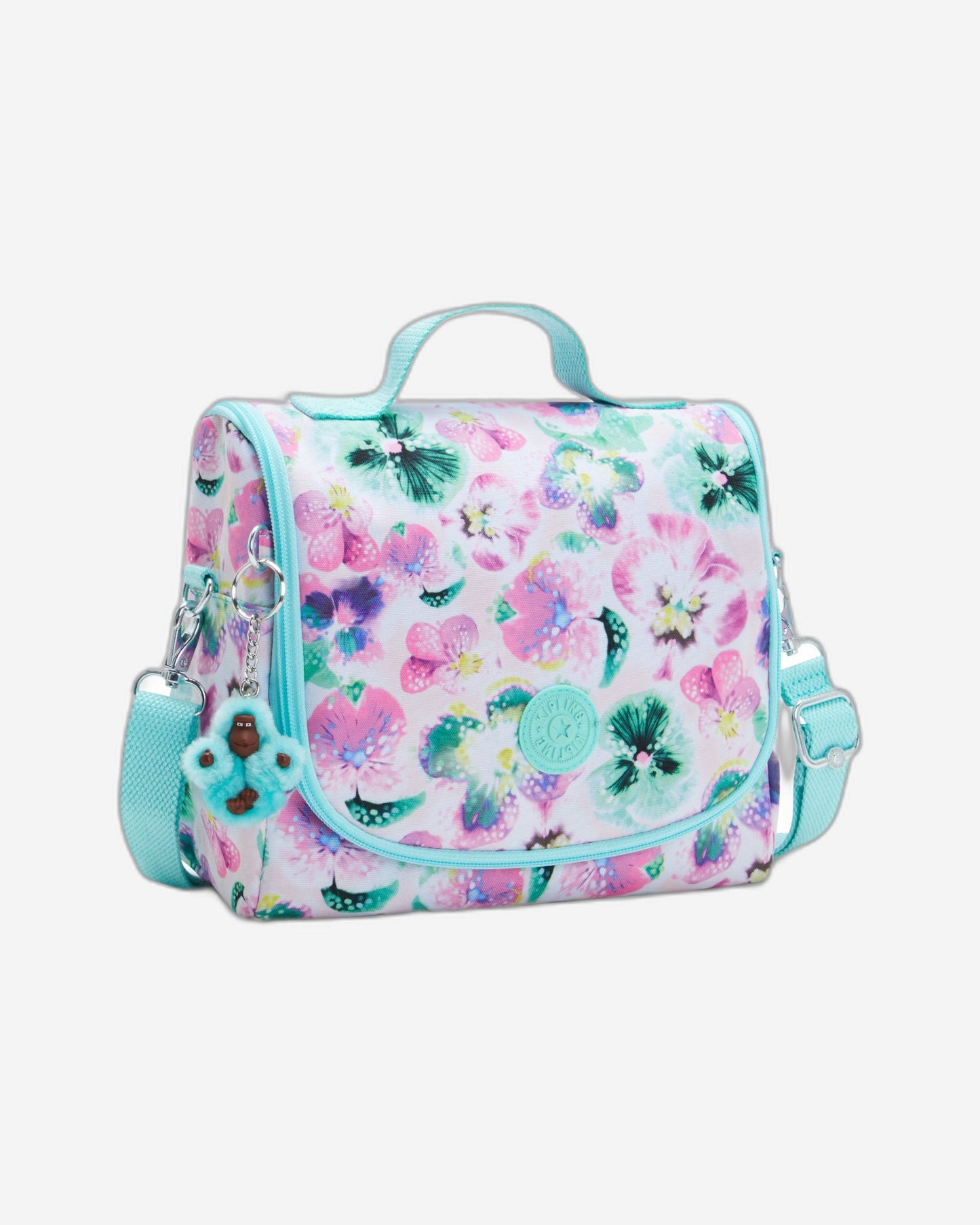 Kipling New Kichirou Aqua Blossom Large Lunch Bag with Trolley Sleeve C2I5749-7EC