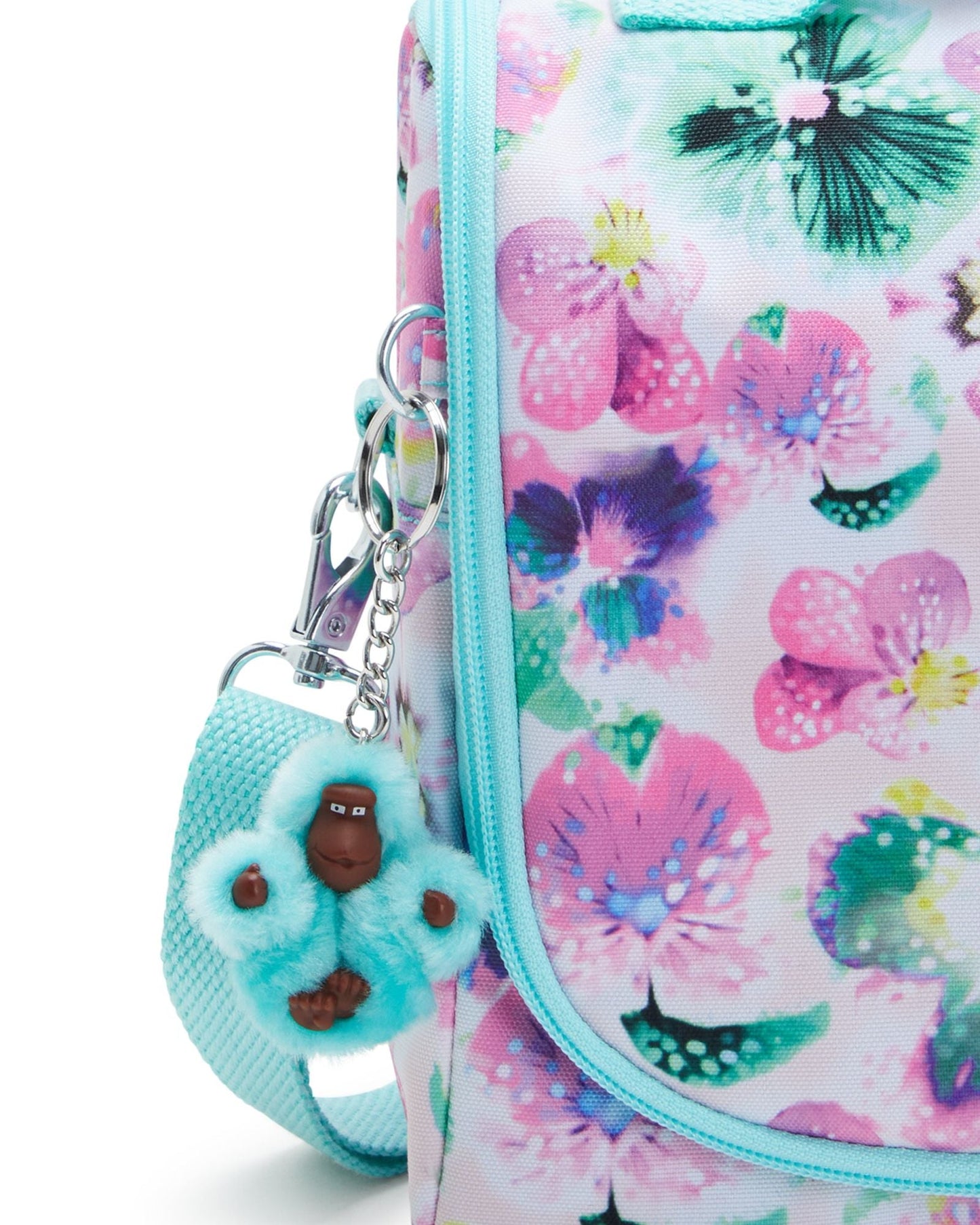 Kipling New Kichirou Aqua Blossom Large Lunch Bag with Trolley Sleeve C2I5749-7EC