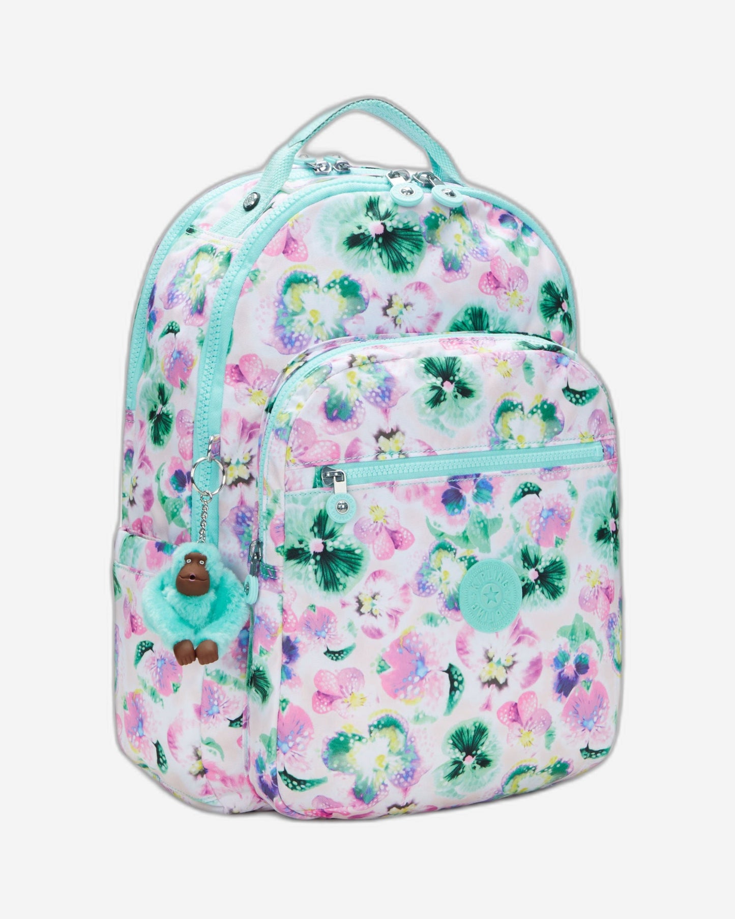 Kipling Seoul Lap Aqua Blossom Large Backpack C2I5816-7EC
