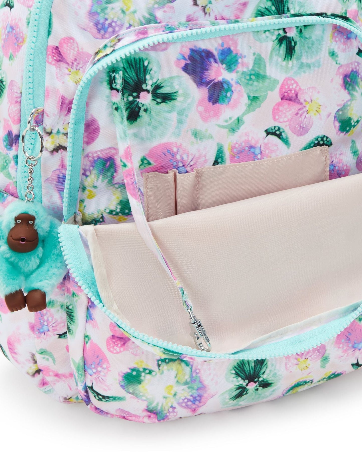 Kipling Seoul Lap Aqua Blossom Large Backpack C2I5816-7EC
