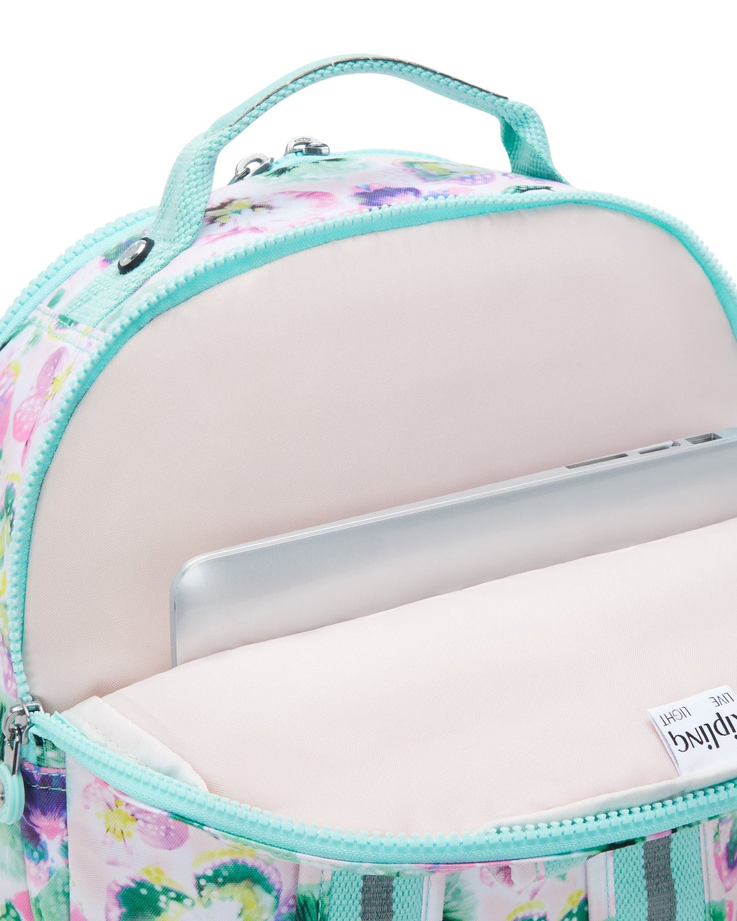 Kipling Seoul Lap Aqua Blossom Large Backpack C2I5816-7EC
