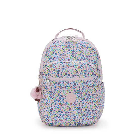 KIPLING Seoul Lap Digi Flower Prt Large backpack (with laptop compartment) I5816-7ER