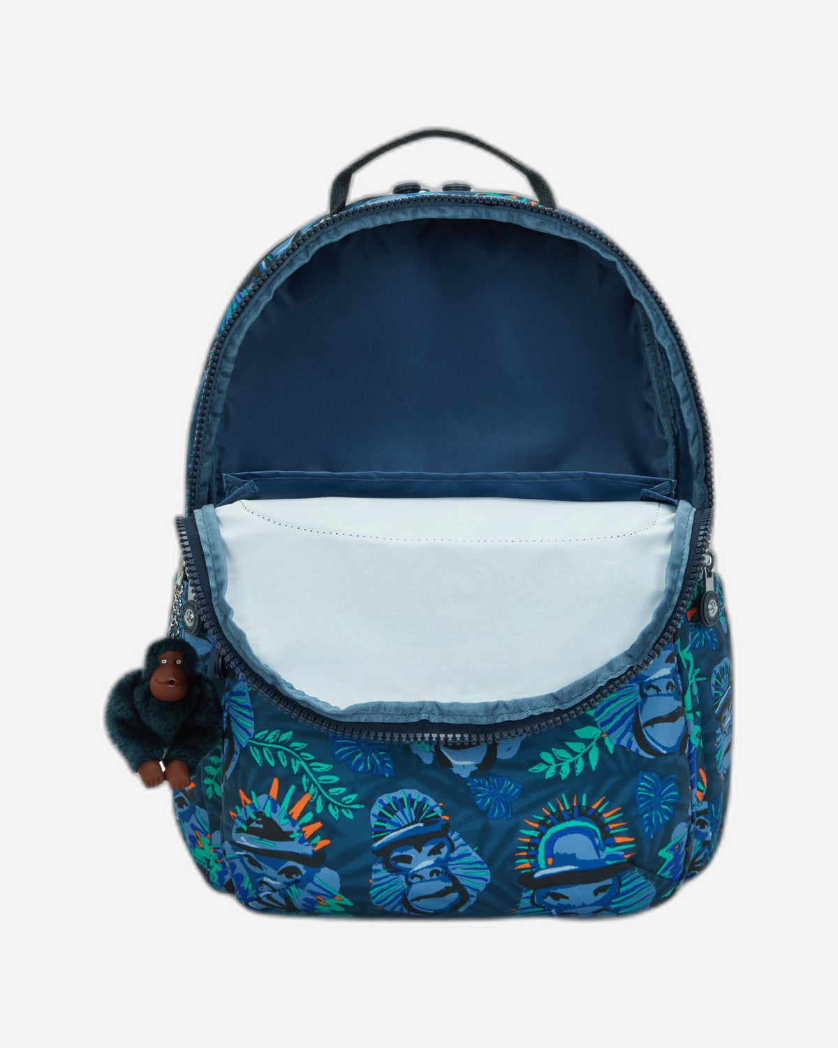 Kipling Seoul Lap Blue Monkey Fun Large Backpack C2I5816-8HJ