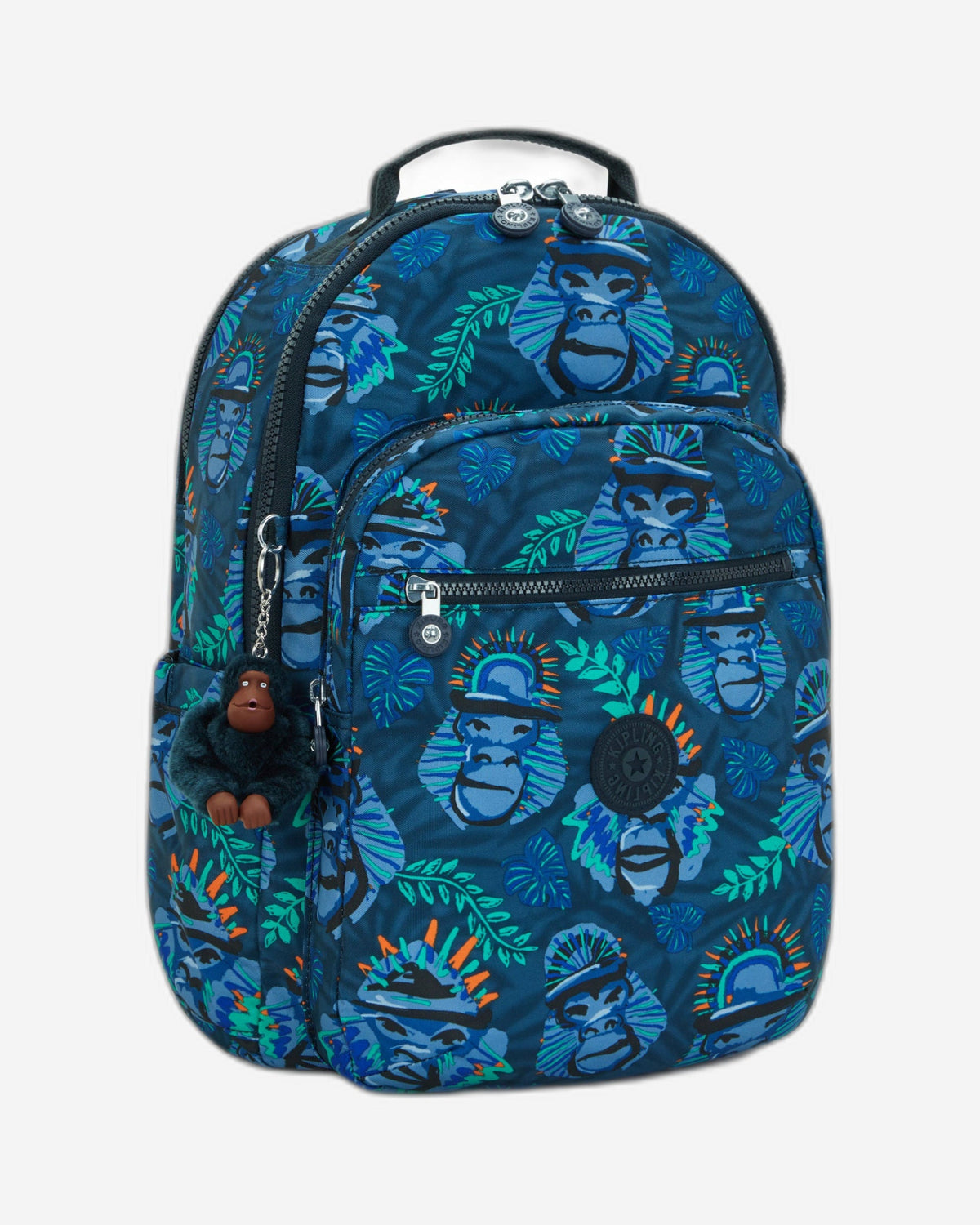 Kipling Seoul Lap Blue Monkey Fun Large Backpack C2I5816-8HJ