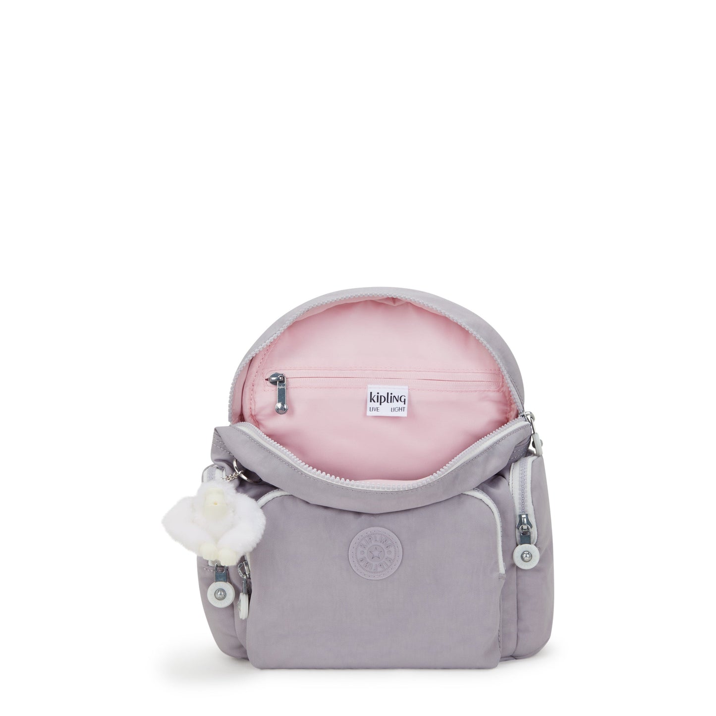 KIPLING-City Zip Mini-Mini Backpack with Adjustable Straps-Tender Grey-I6046-1FB