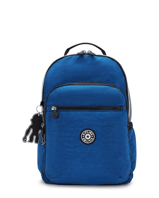 Kipling Seoul Lap Scuba Blue Bl Large Backpack With Laptop Compartment I6180-9Ek