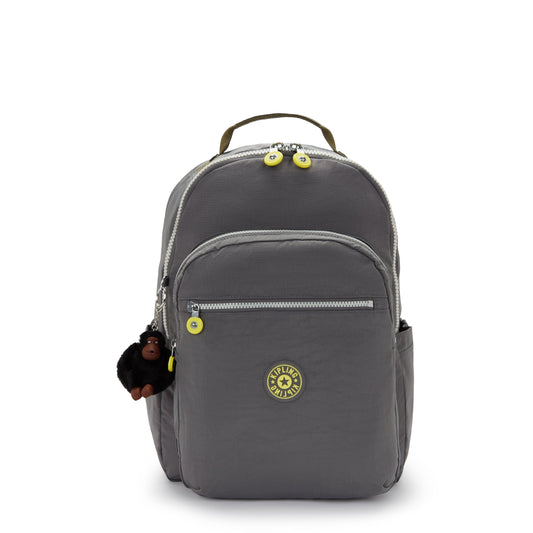 Kipling Seoul College Extra Back to Grey Large backpack with laptop compartment I6350-1DX