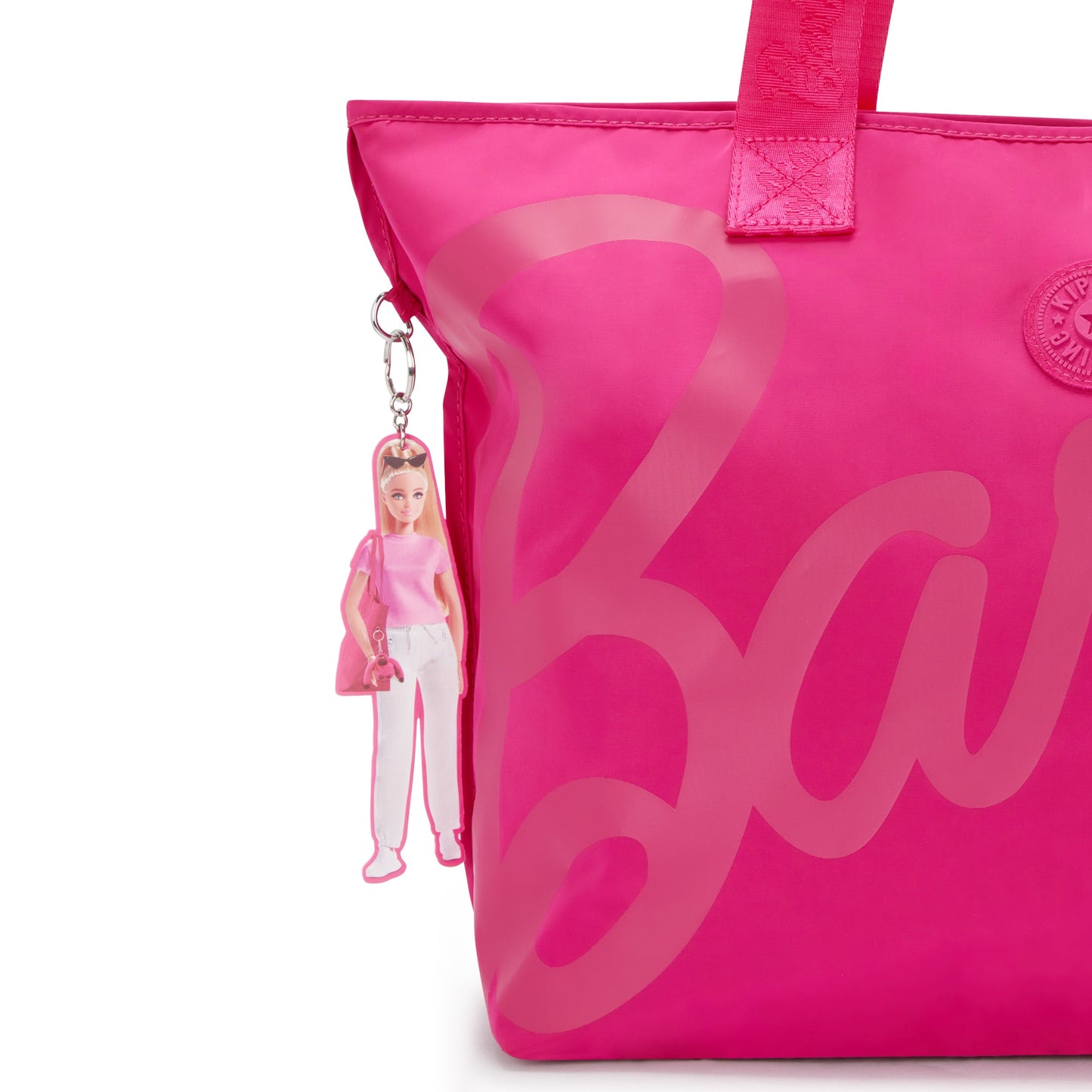 KIPLING-Jacey M-Large Barbie™ Tote Bag With Trolley Sleeve-Power Pink-I6814-BA2