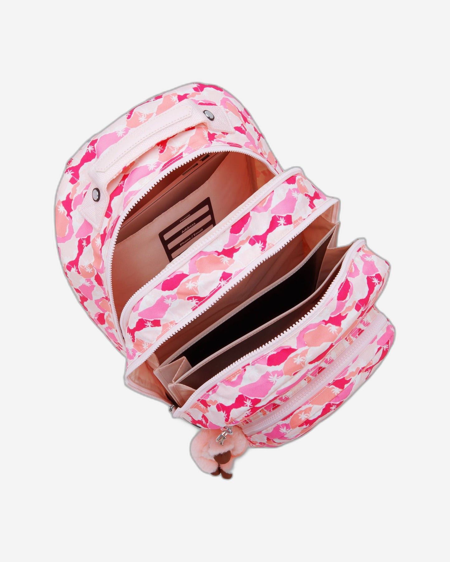 Kipling Class Room Pink Palm Large backpack with laptop compartment I7090-1BV