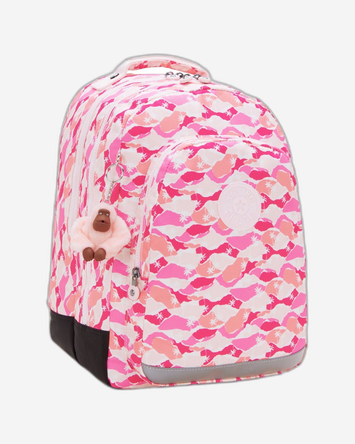 Kipling Class Room Pink Palm Large backpack with laptop compartment I7090-1BV