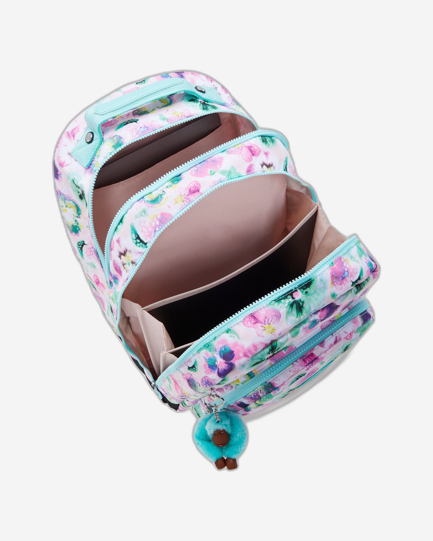 Kipling Class Room Aqua Blossom Large Backpack C2I7090-7EC