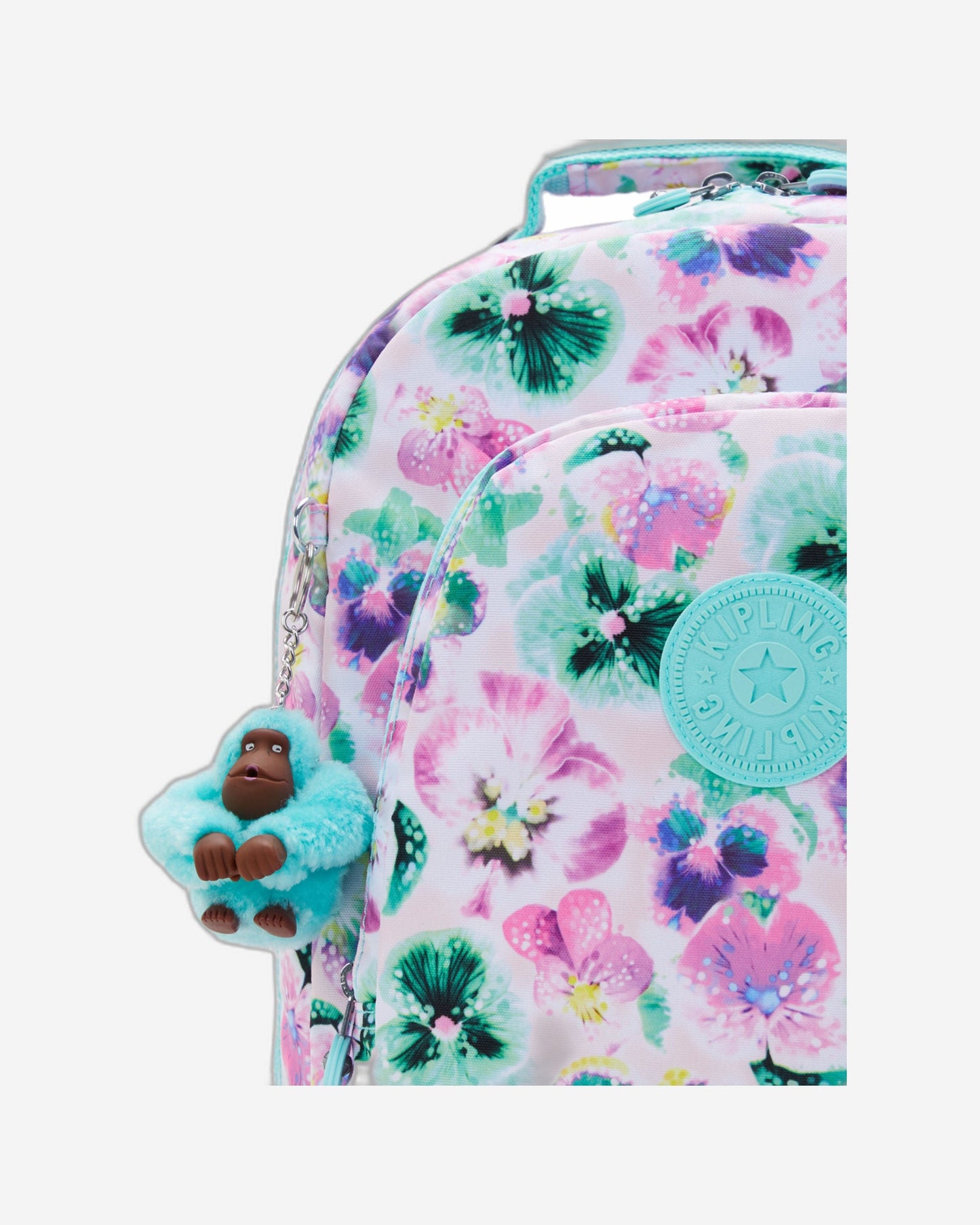 Kipling Class Room Aqua Blossom Large Backpack C2I7090-7EC