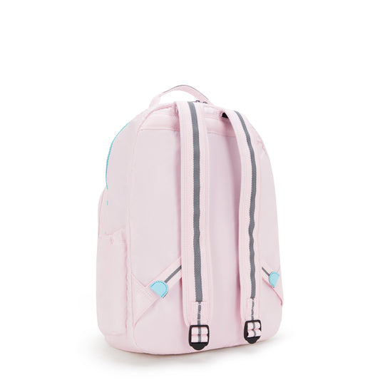 Kipling Seoul Lap Sea Pink Met Large Backpack With Laptop Compartment I7135-52J