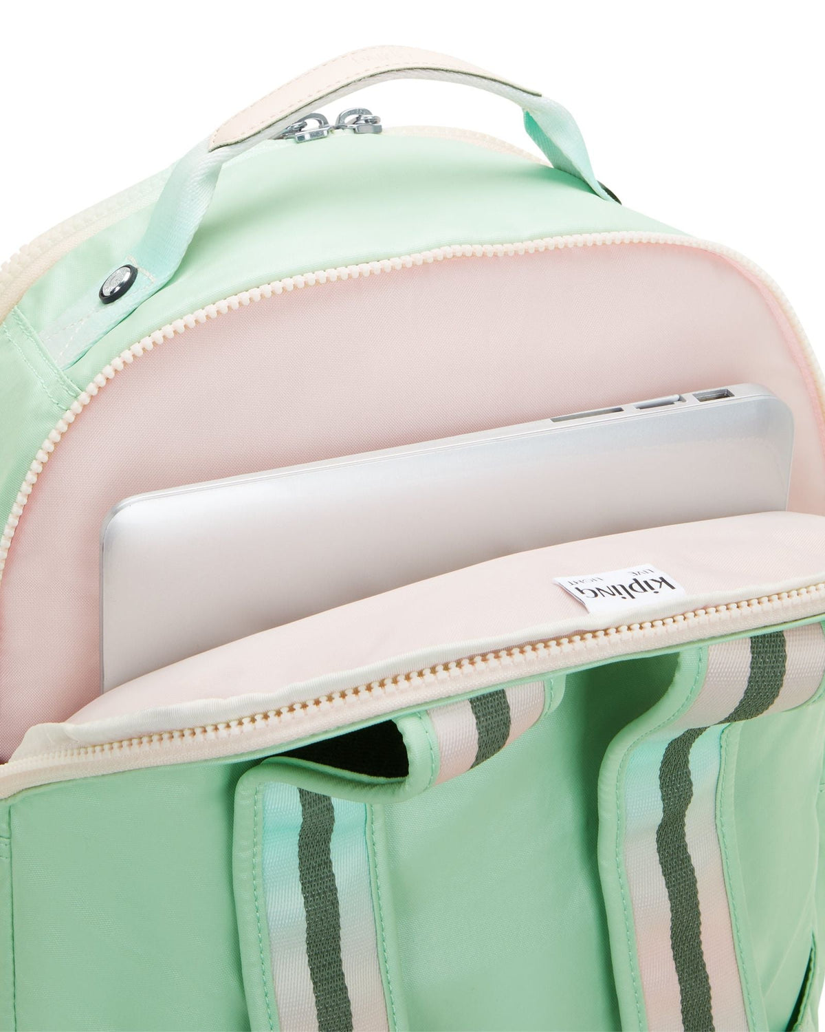 Kipling Seoul Lap Soft Green Met Large Backpack C2I7135-5KY