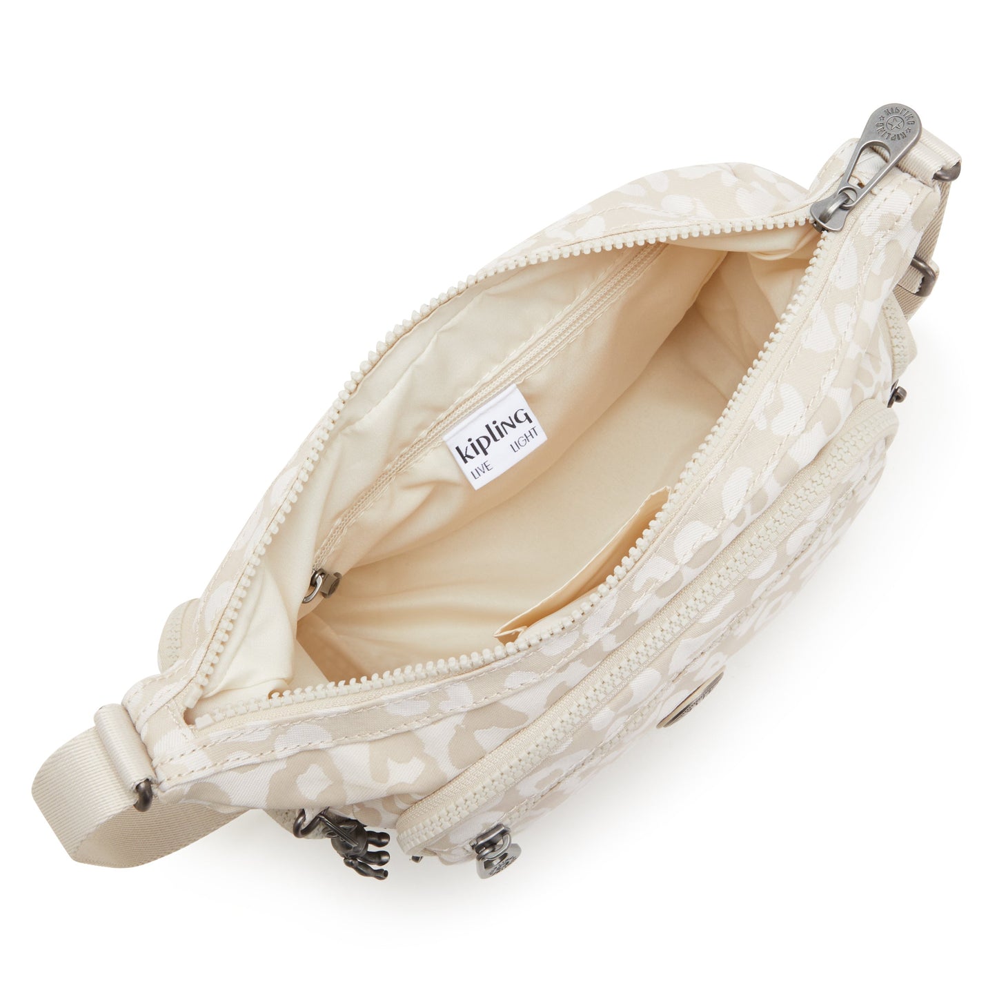 KIPLING-Gabbie S-Medium crossbody-White Cheetah J-I7171-T8J