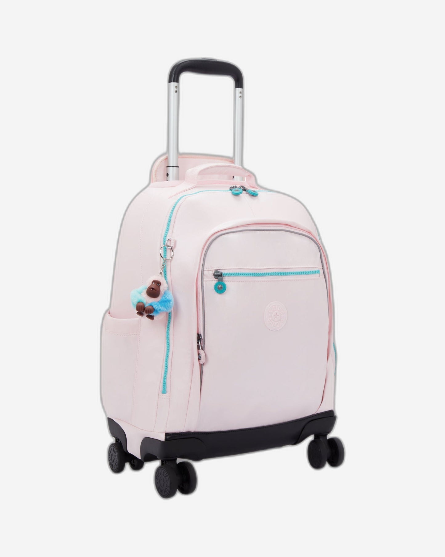 Kipling New Zea Sea Pink Met Large wheeled backpack with laptop compartment I7267-52J