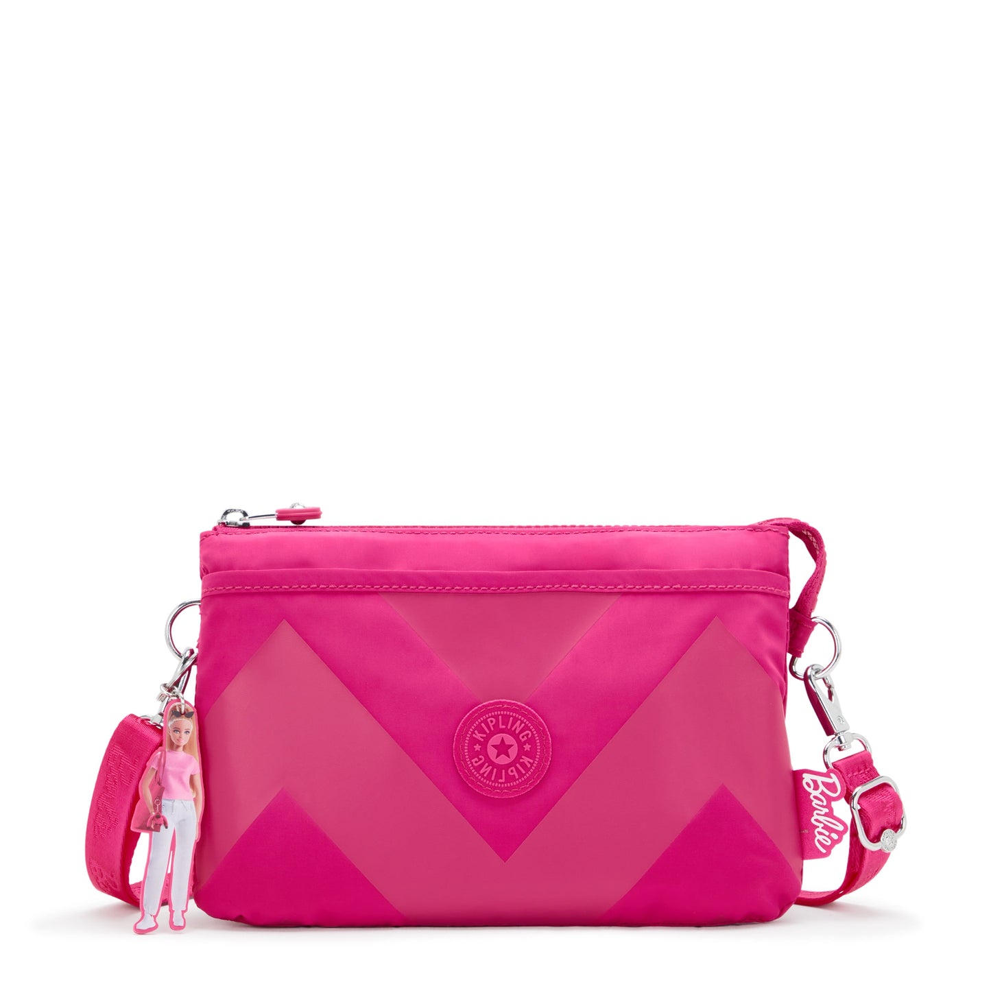 KIPLING-Riri-Barbie™ Riri Crossbody Bag With Detachable And Adjustable Shoulder Straps-Power Pink-I7476-BA2